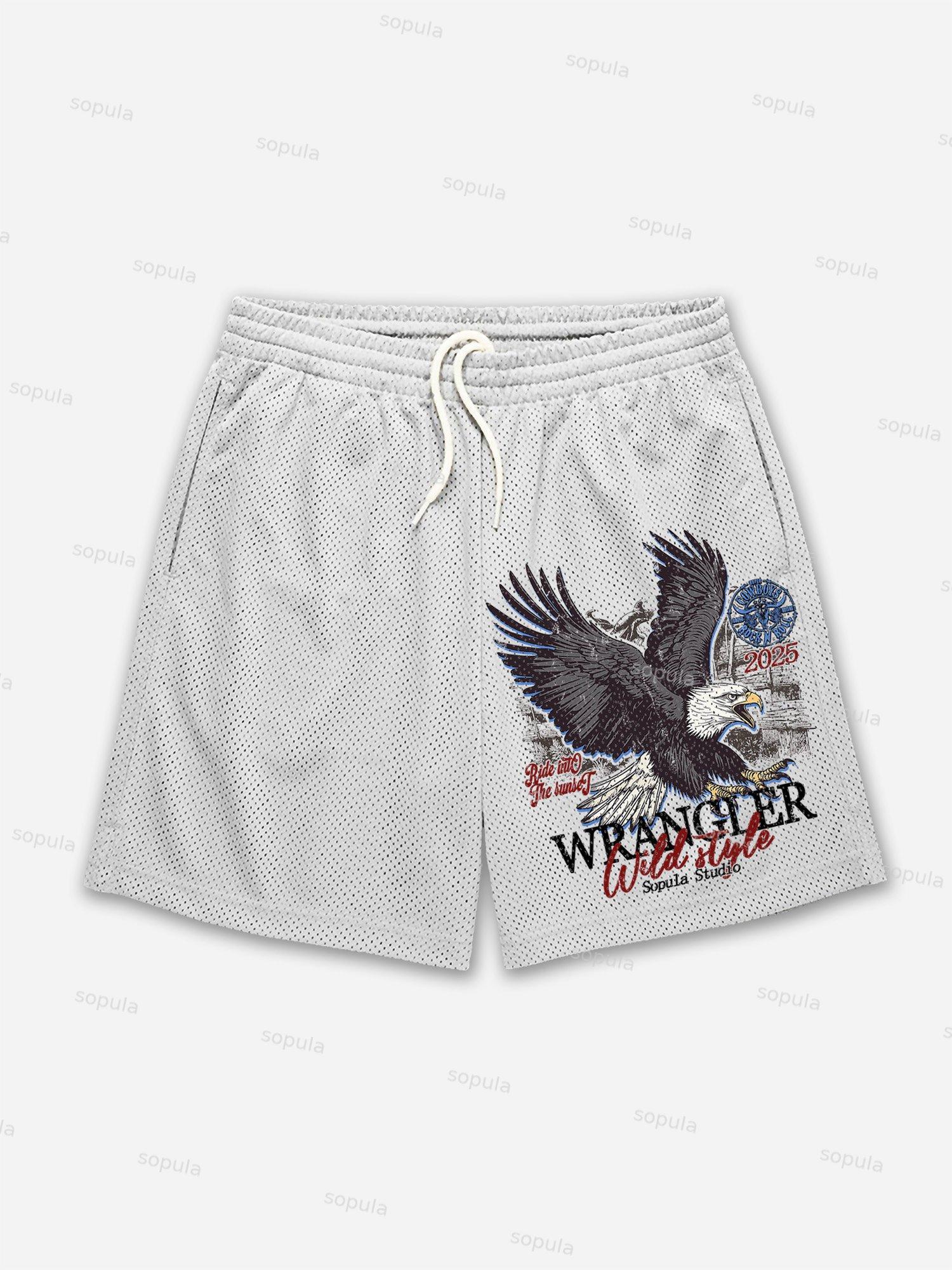 Wrangler Eagle Rodeo Print Mesh Shorts Product Image