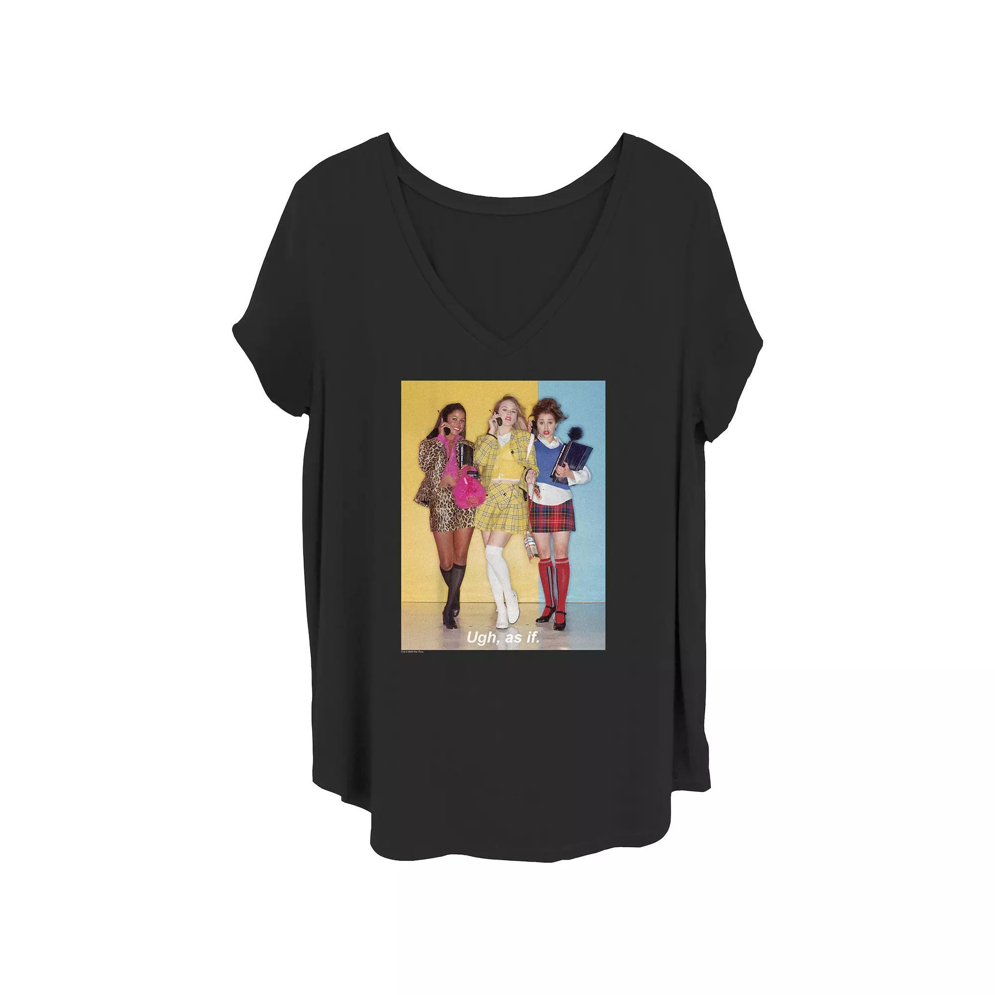 Juniors' Plus Clueless As If Photo V-Neck Graphic Tee, Women's,  Product Image