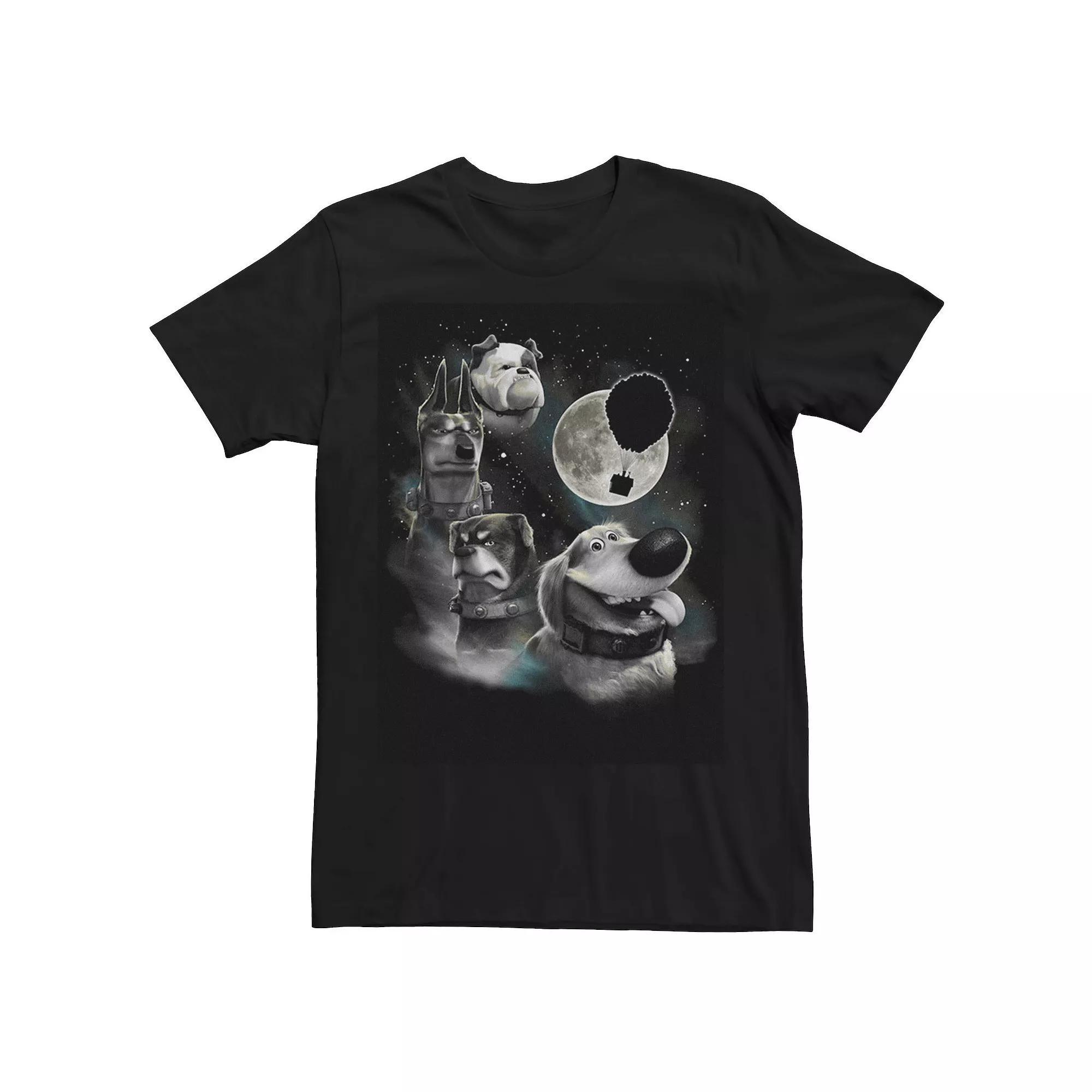 Disney / Pixar's Up Dug & Dogs Men's Moon Portrait Tee, Size: XXL, Black Product Image