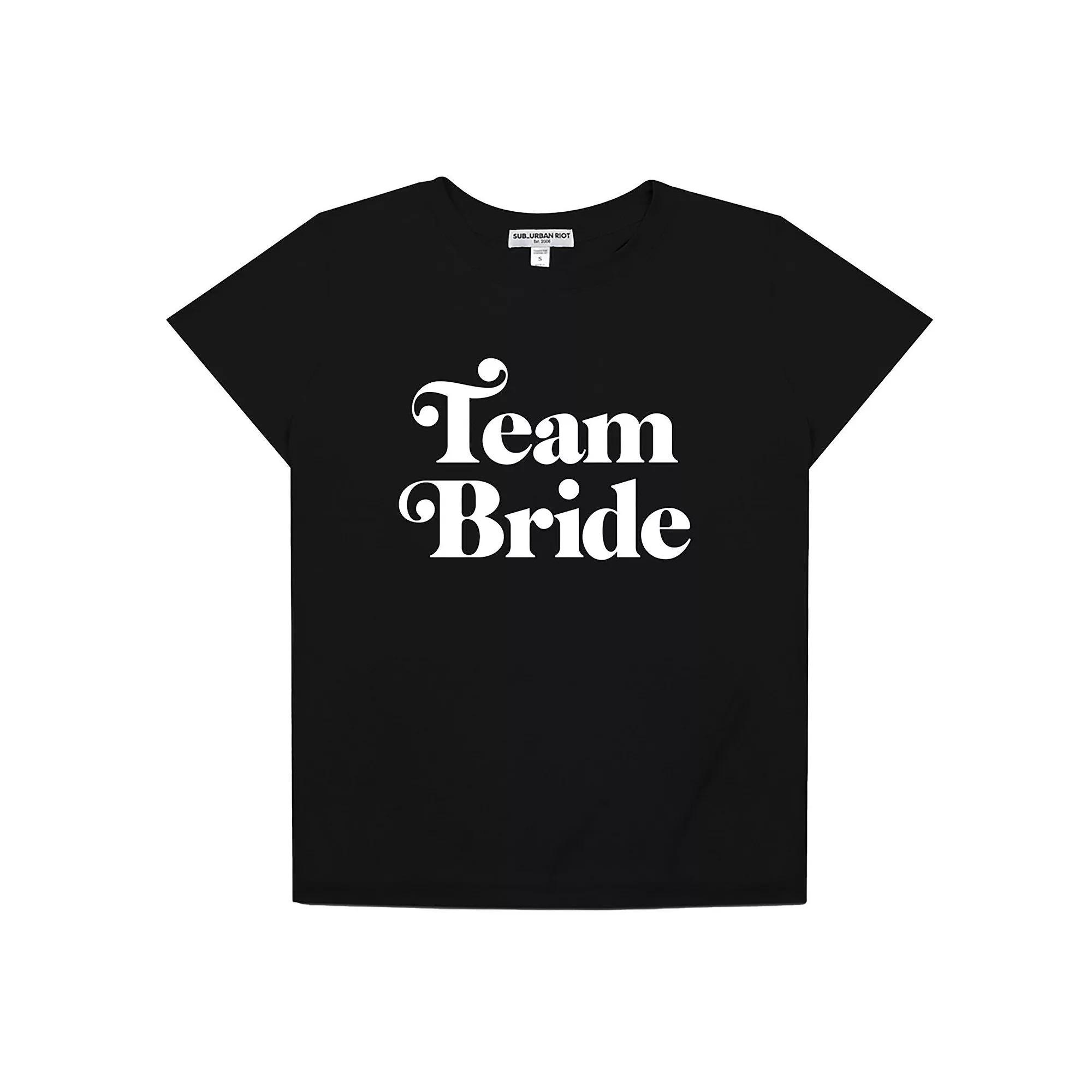 Women's Suburban Riot Team Bride Loose Fit Graphic Tee, Girl's, Size: Small, Black Product Image