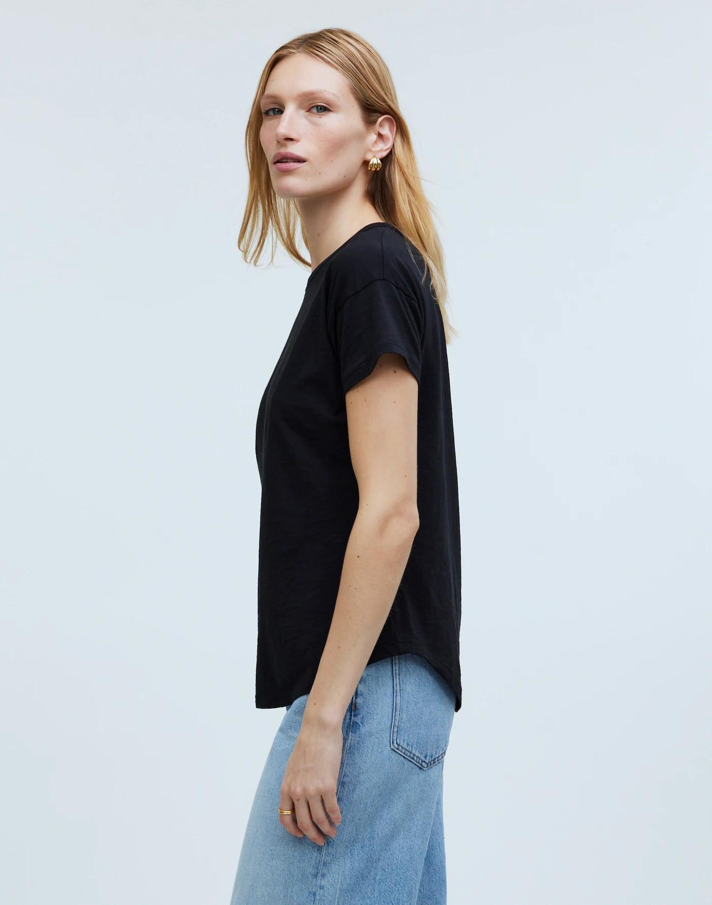 Dolman-Sleeve Crewneck Tee in Slub Product Image
