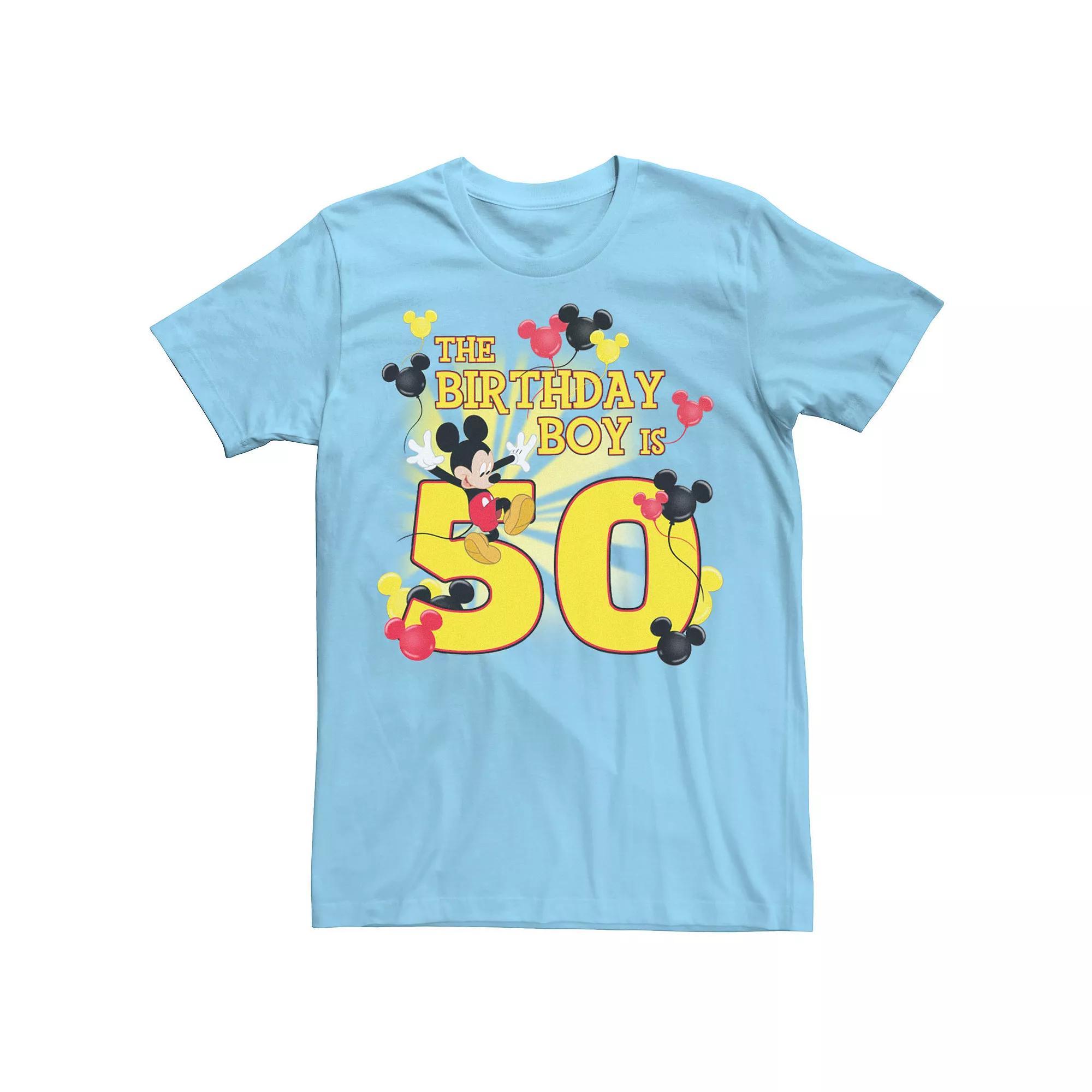 Disney's Mickey & Friends Men's 50 Year Old Birthday Boy Tee, Size: Medium, Light Blue Product Image