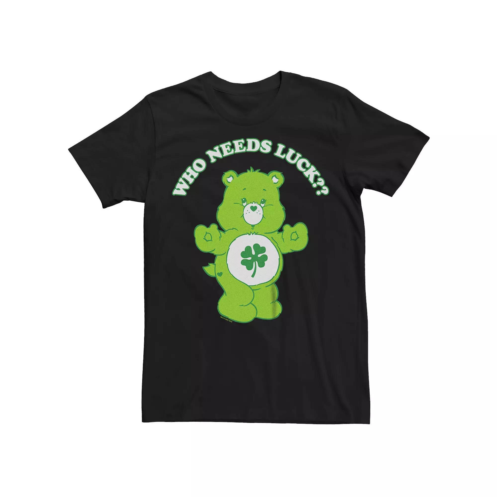 Men's Care Bears "Who Needs Luck" Graphic Tee, Size: XL, Black Product Image