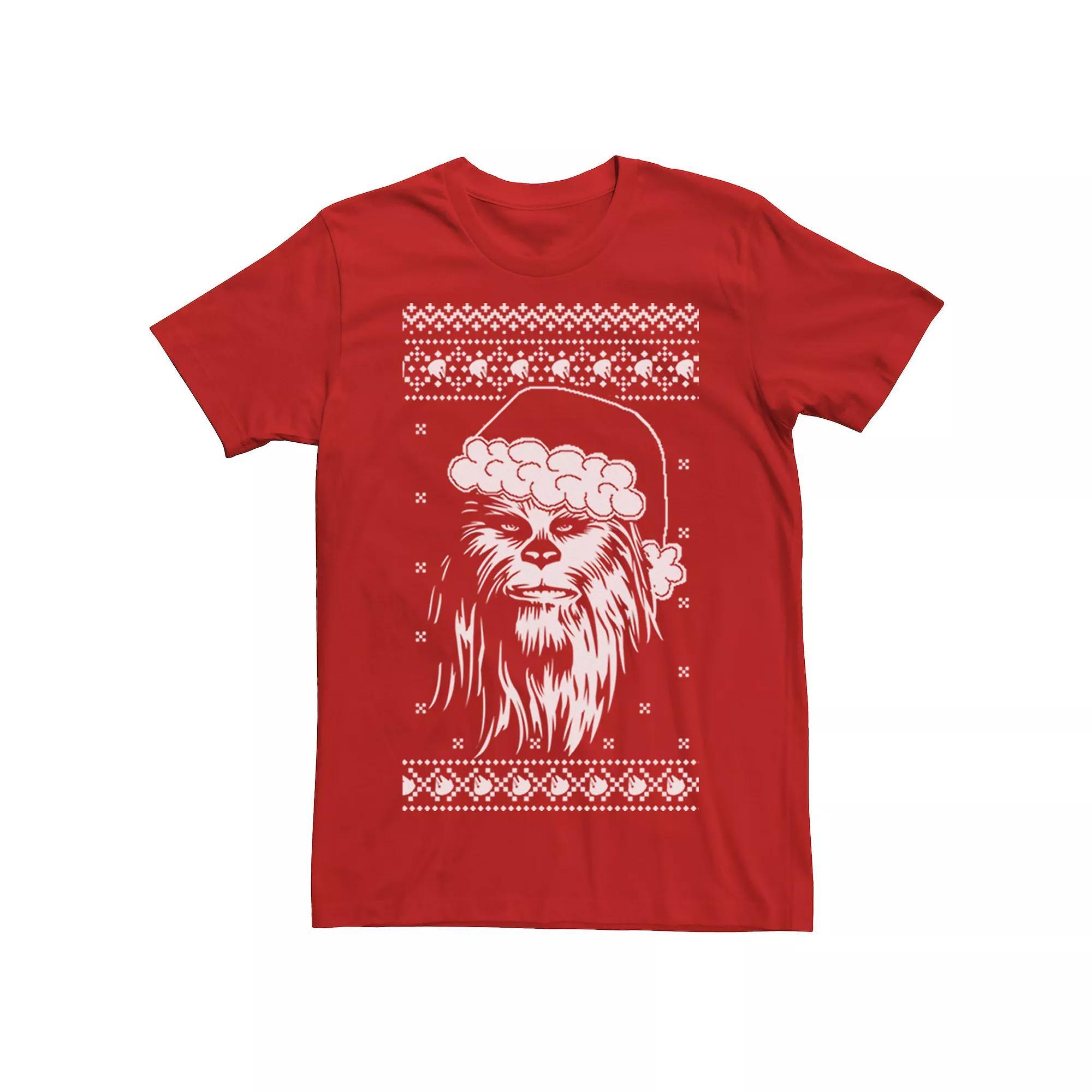 Men's Star Wars Chewbacca Ugly Christmas Sweater Tee, Size: 3XL, Red Product Image