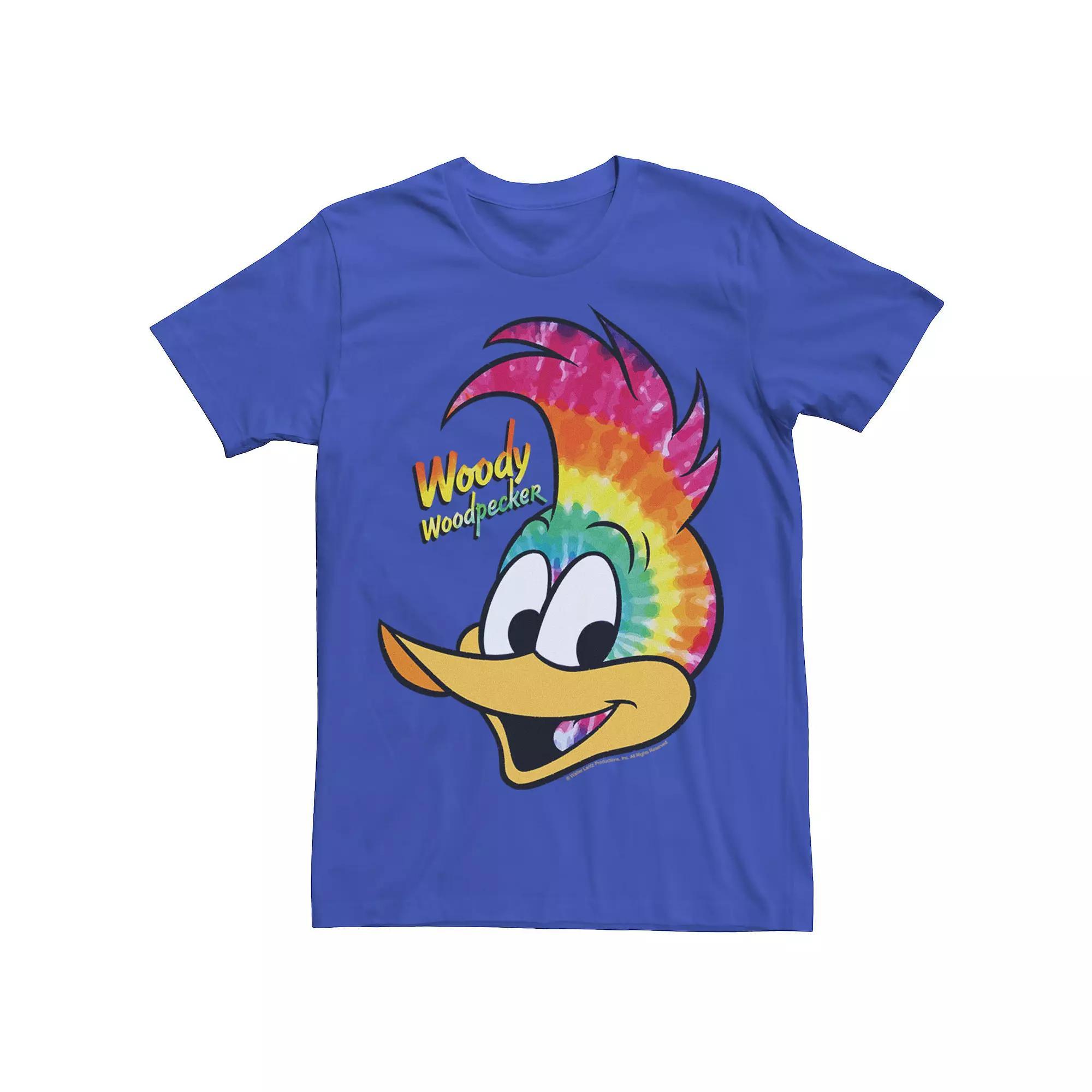 Men's Woody Woodpecker Tie Dye Portrait Graphic Tee,  Product Image