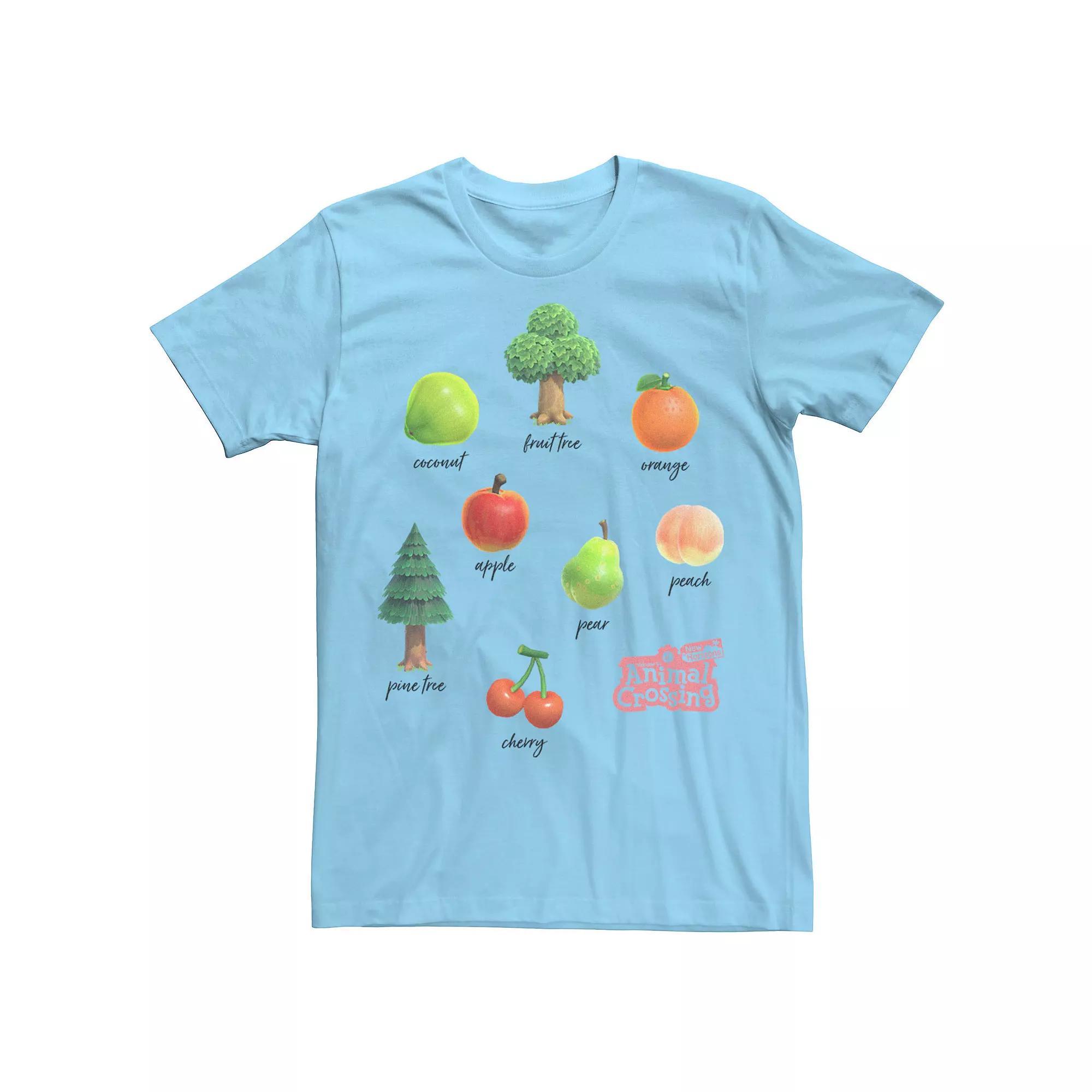 Men's Animal Crossing New Horizons Fruit And Trees Tee, Size: XXL, Light Blue Product Image