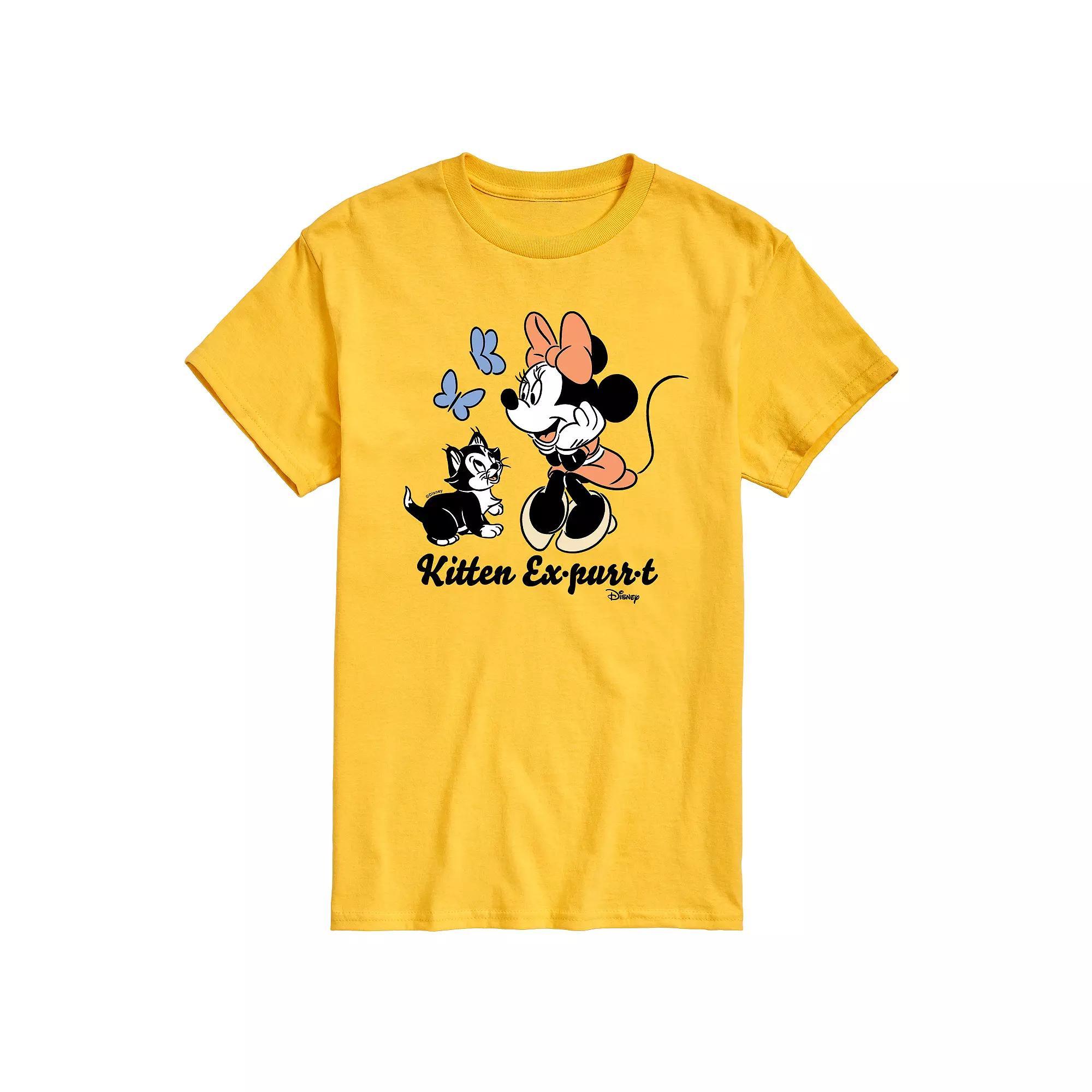 Disney's Minnie Mouse & Figaro Men's Kitten Expurrt Graphic Tee,  Product Image