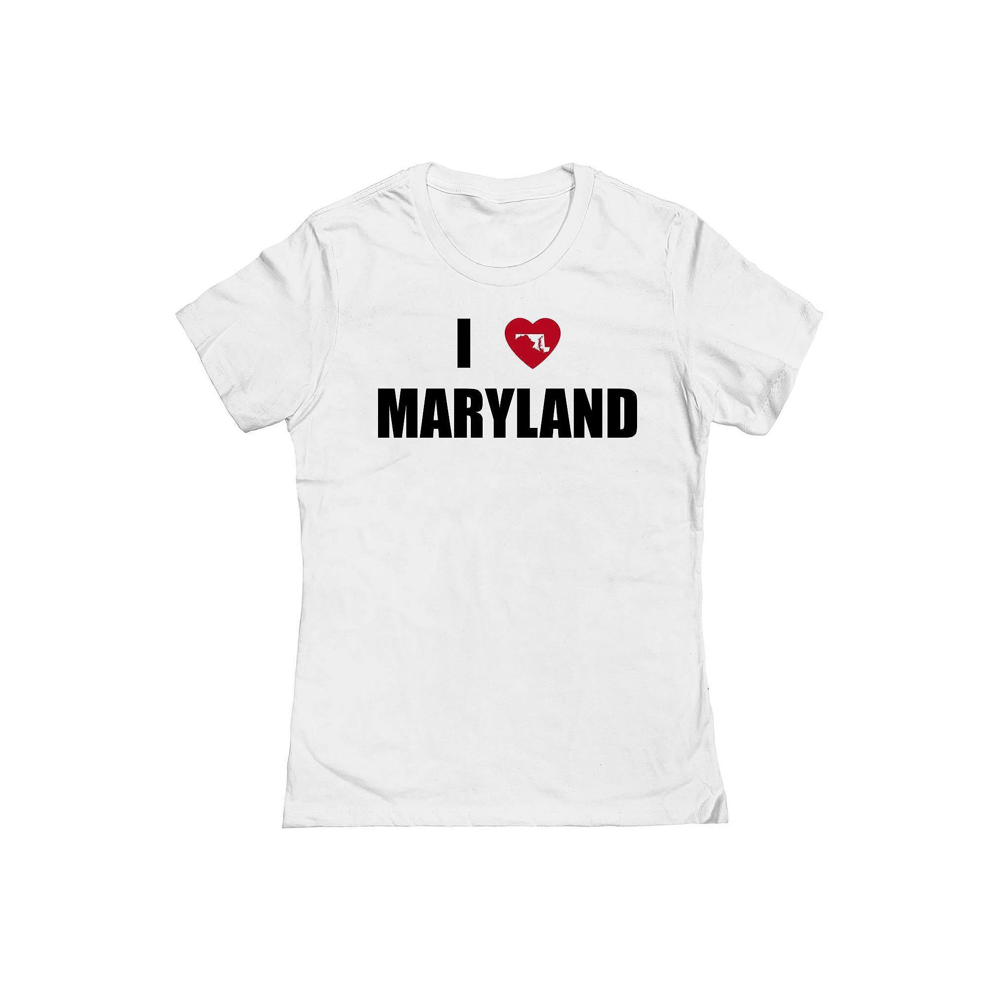 Junior's I Heart Maryland Graphic Tee, Women's,  Product Image