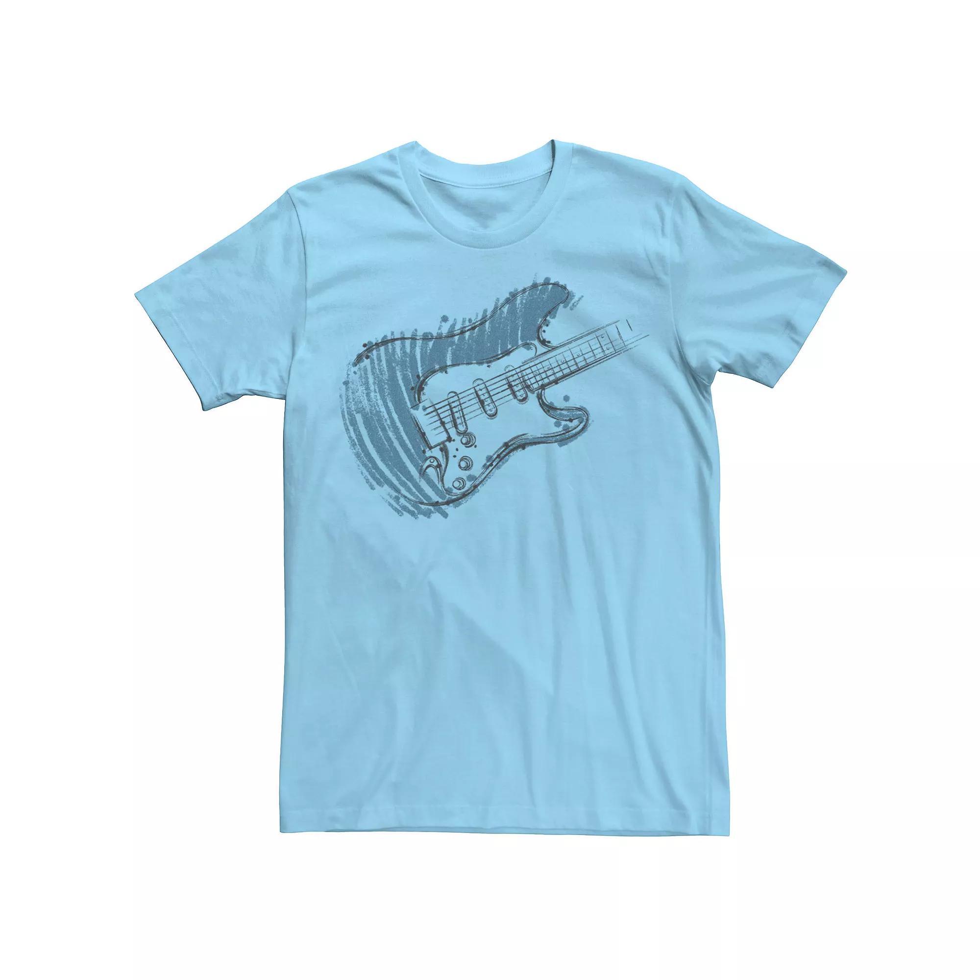 Men's Blue Guitar Art Tee, Size: Large, Light Blue Product Image