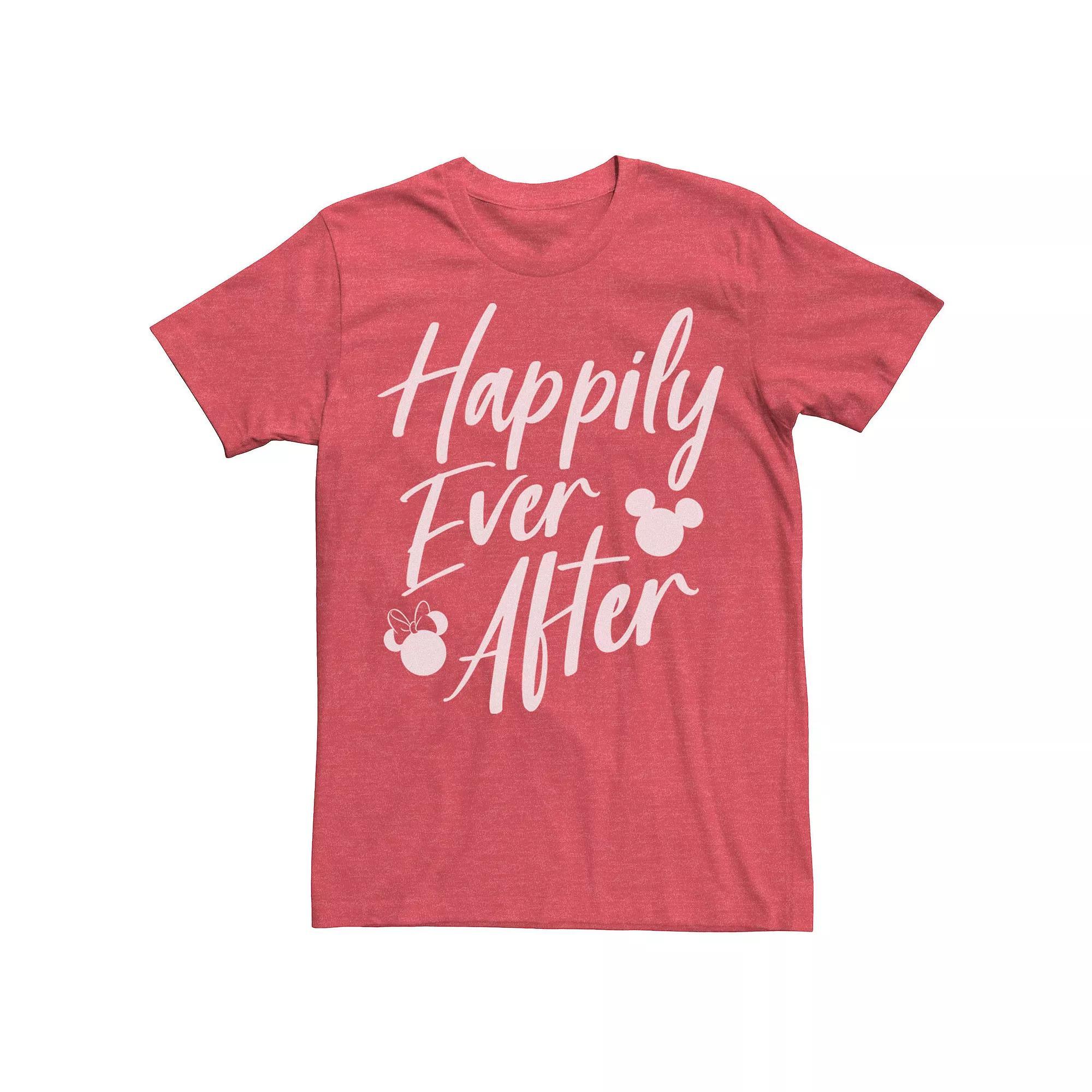 Disney's Mickey Mouse Men's Happily Ever After Cursive Text Logo Tee,  Product Image