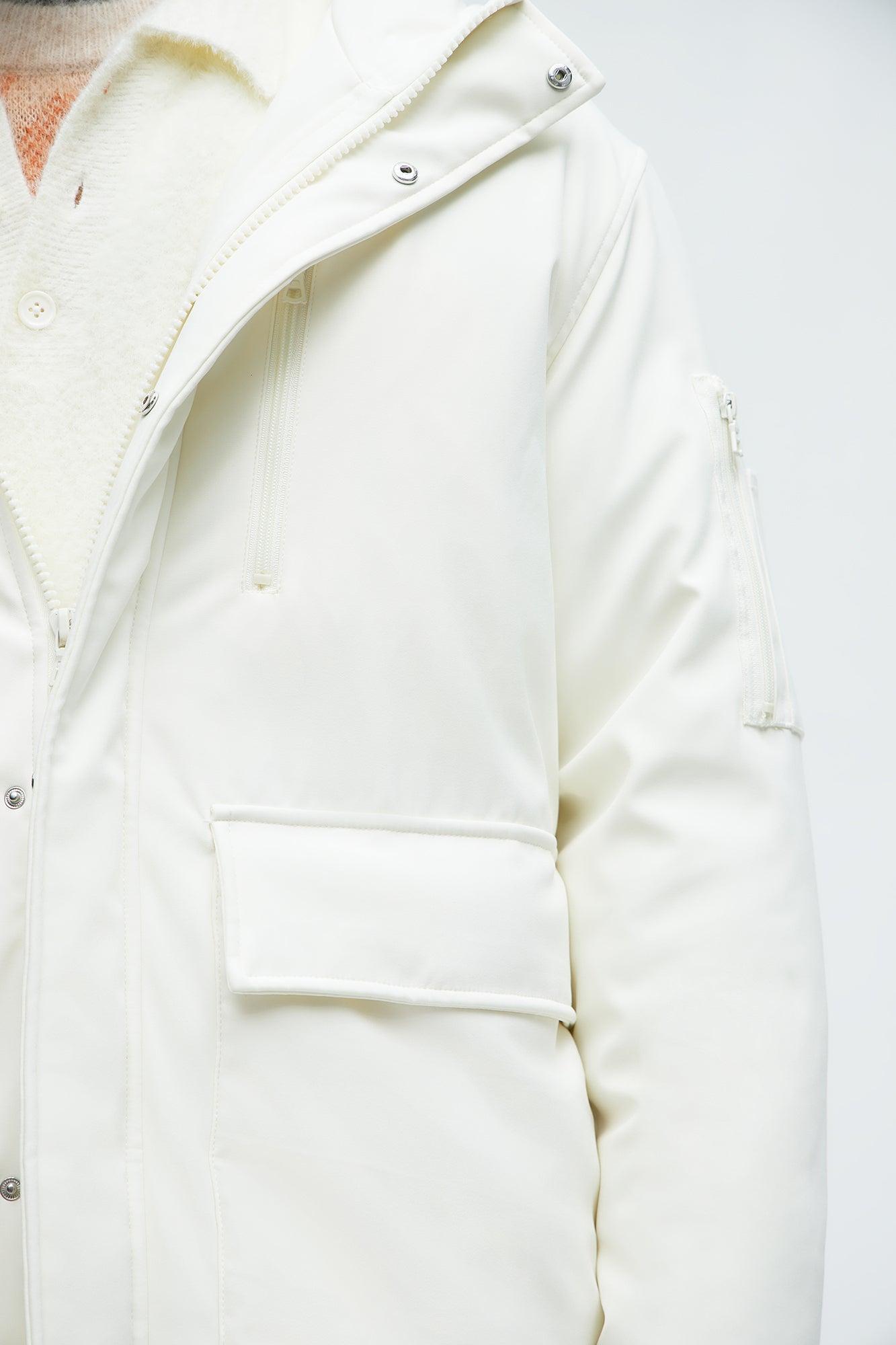 Better Days Padded Hooded Long Coat - Off White Product Image