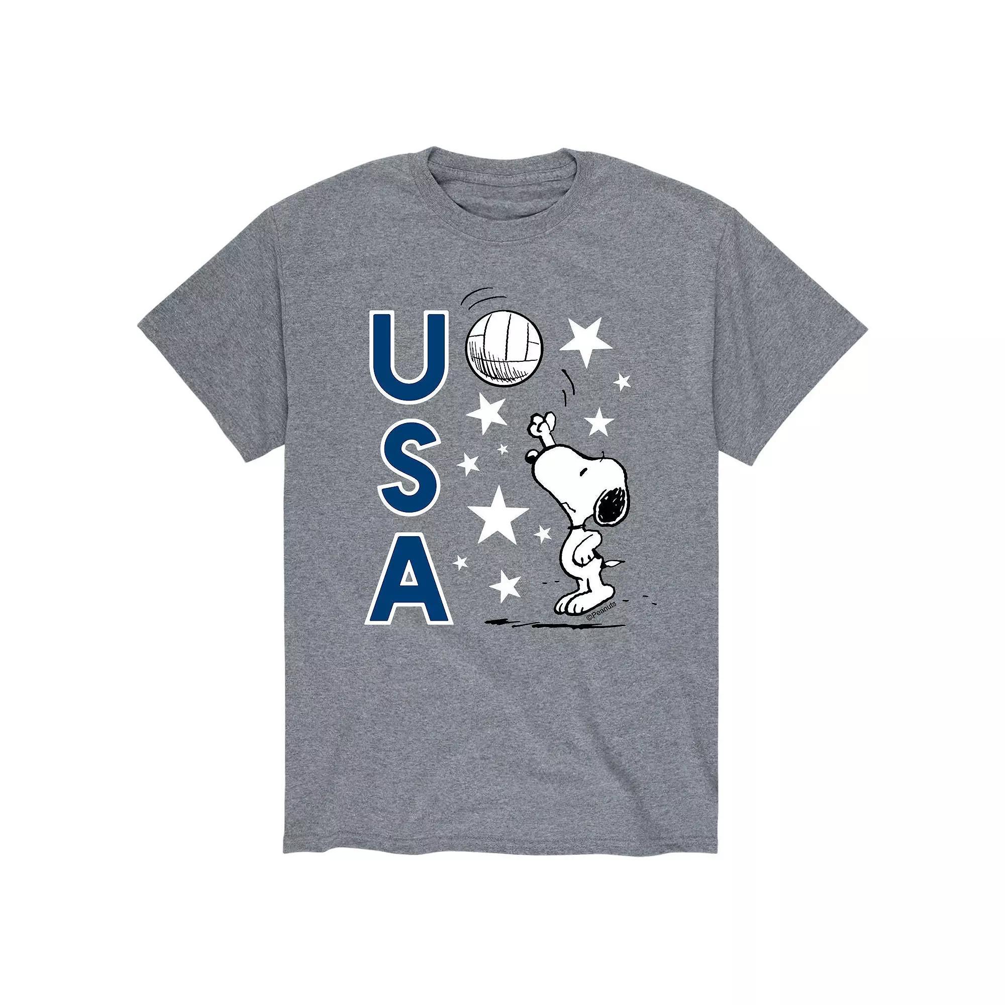 Men's Peanuts USA Volley Tee, Size: Medium, Gray Product Image