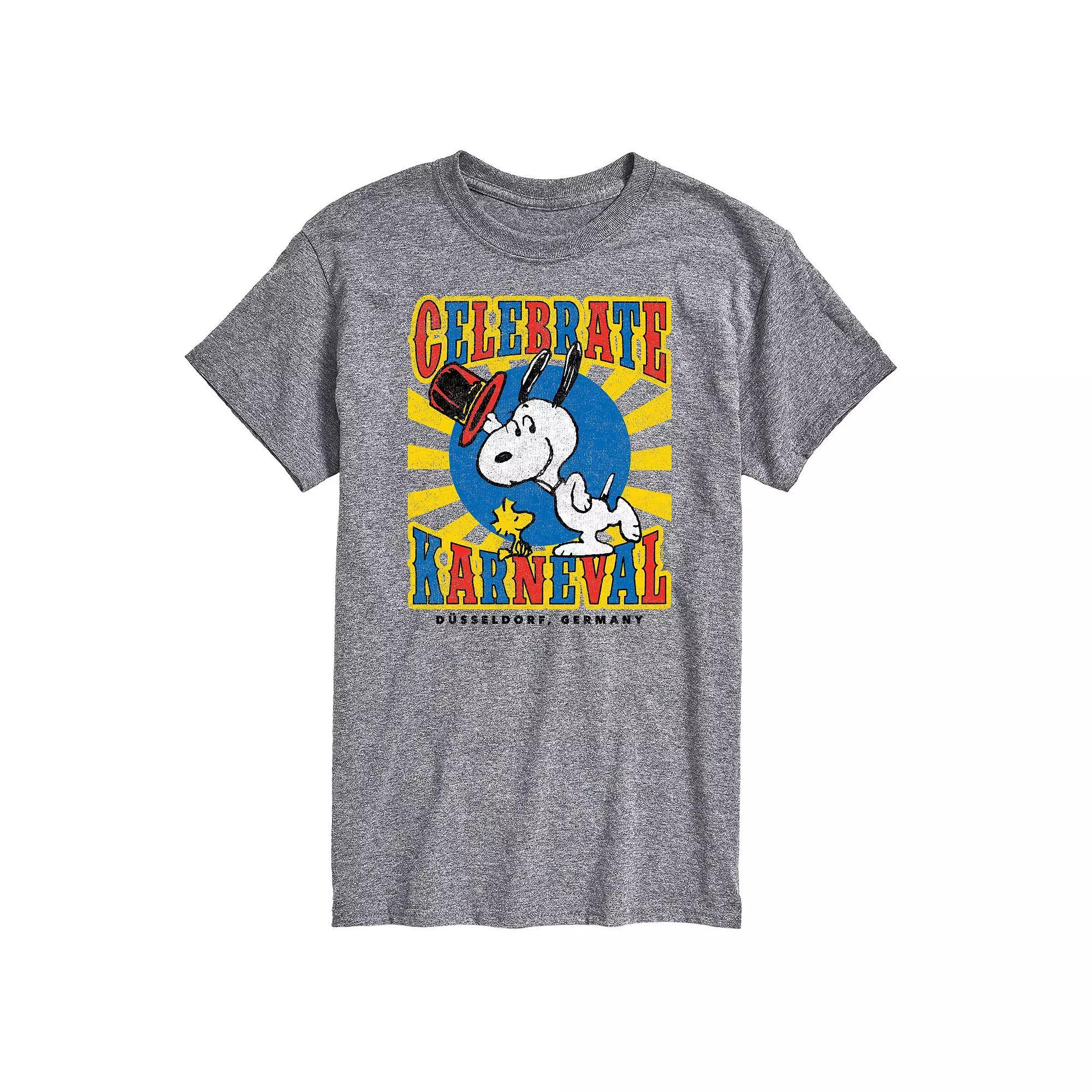 Men's Peanuts Snoopy Celebrate Karneval Graphic Tee, Size: XL, Gray Product Image