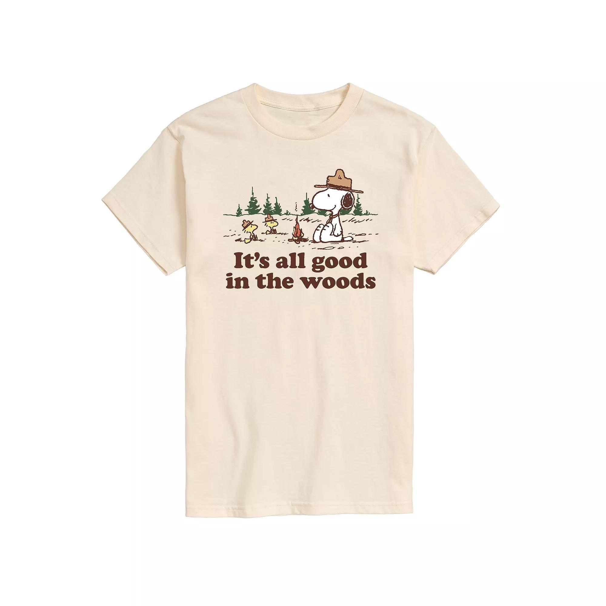 Men's Peanuts All Good In The Woods Tee, Size: XL, Beige Khaki Product Image