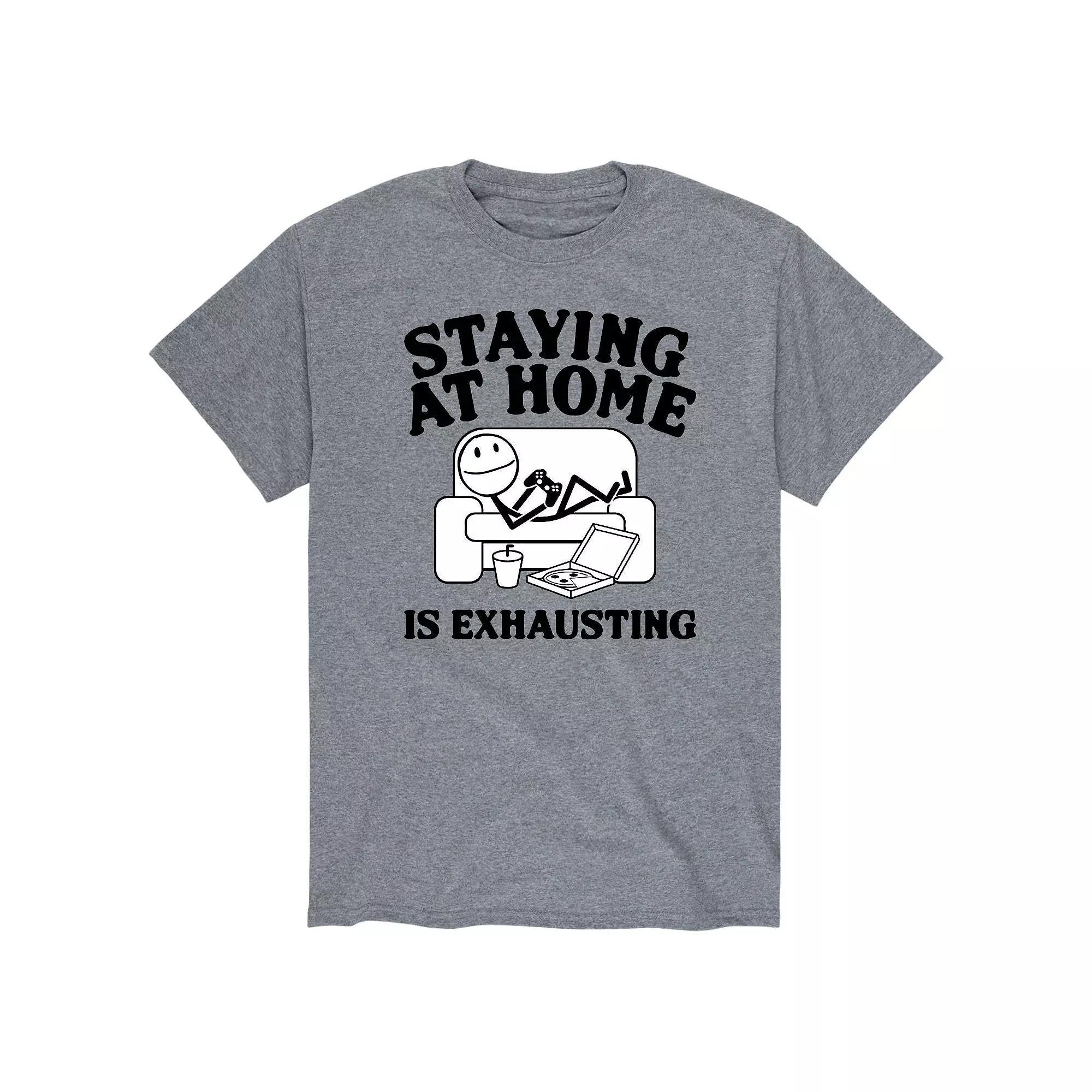 Men's Staying Home Is Exhausting Graphic Tee,  Product Image