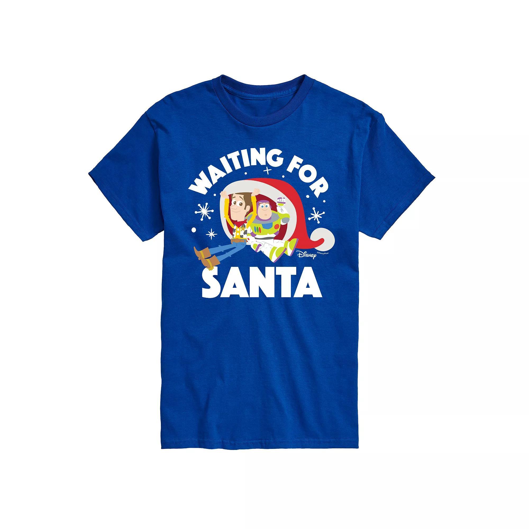 Disney / Pixar's Toy Story Woody & Buzz Lightyear Men's Waiting For Santa Graphic Tee,  Product Image