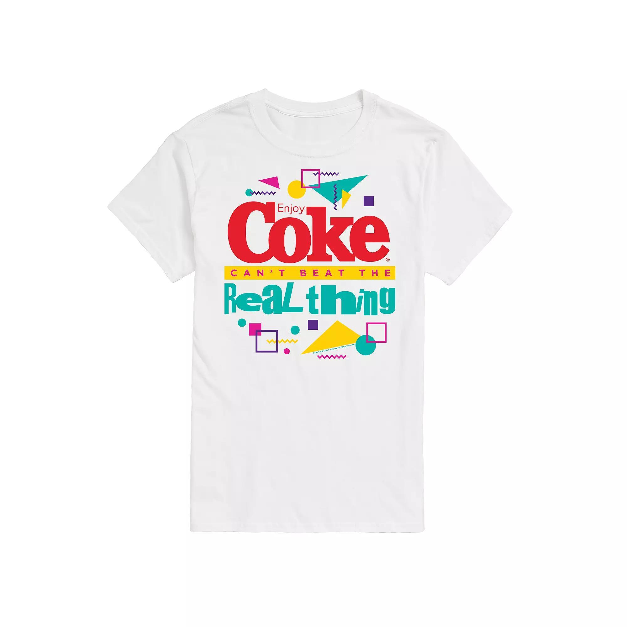 Men's CocaCola Can't Beat the Real Thing Graphic Tee, Size: XL, White Product Image