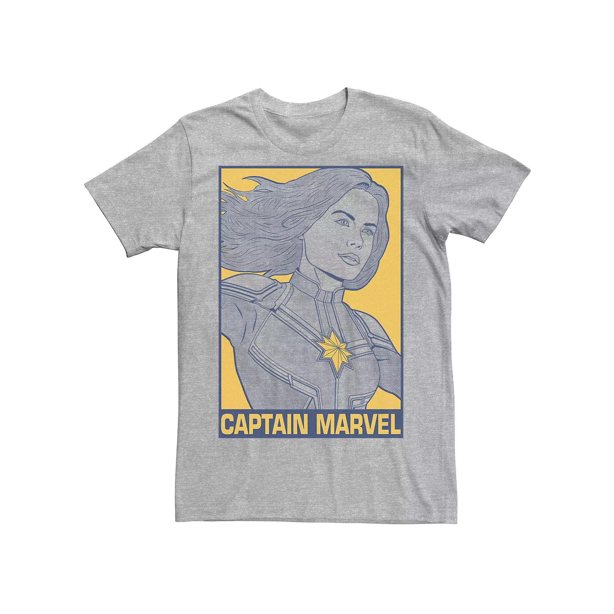 Men's Avengers Endgame Captain Marvel Poster Tee, Size: Large, Athletic Grey Product Image