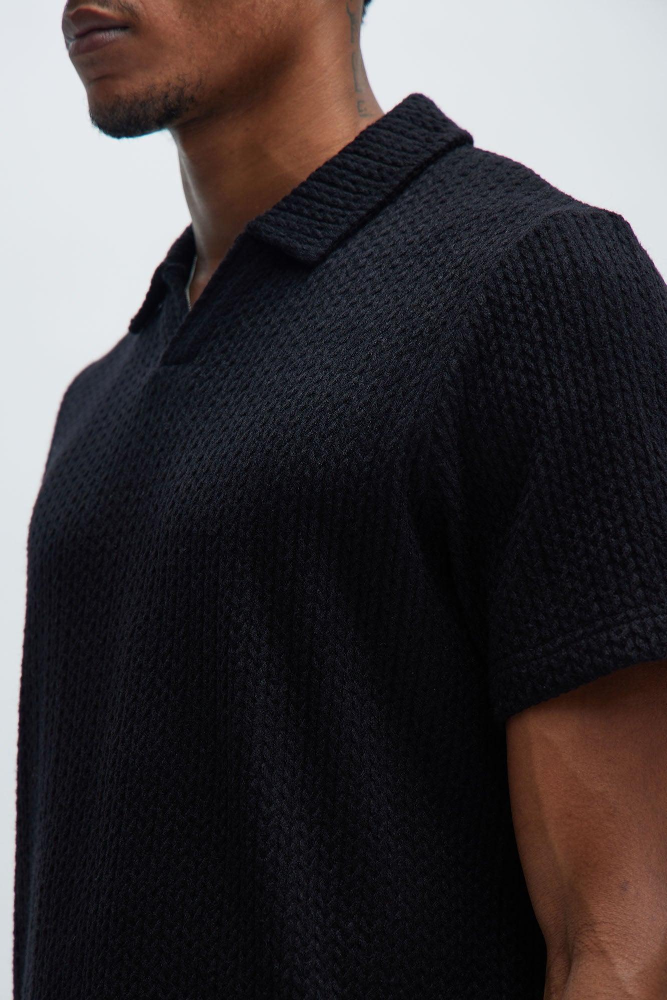 Catanina Textured Polo - Black Product Image