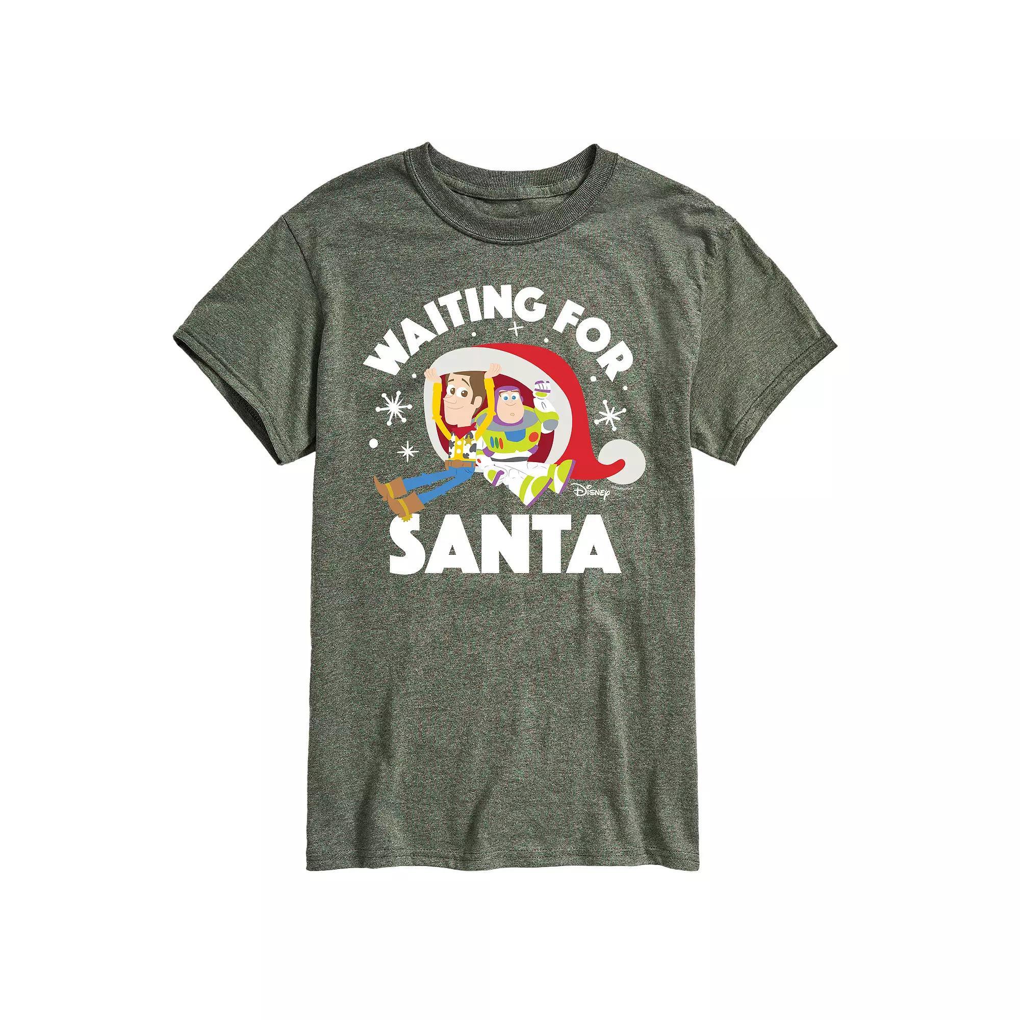Disney / Pixar's Toy Story Woody & Buzz Lightyear Men's Waiting For Santa Graphic Tee,  Product Image