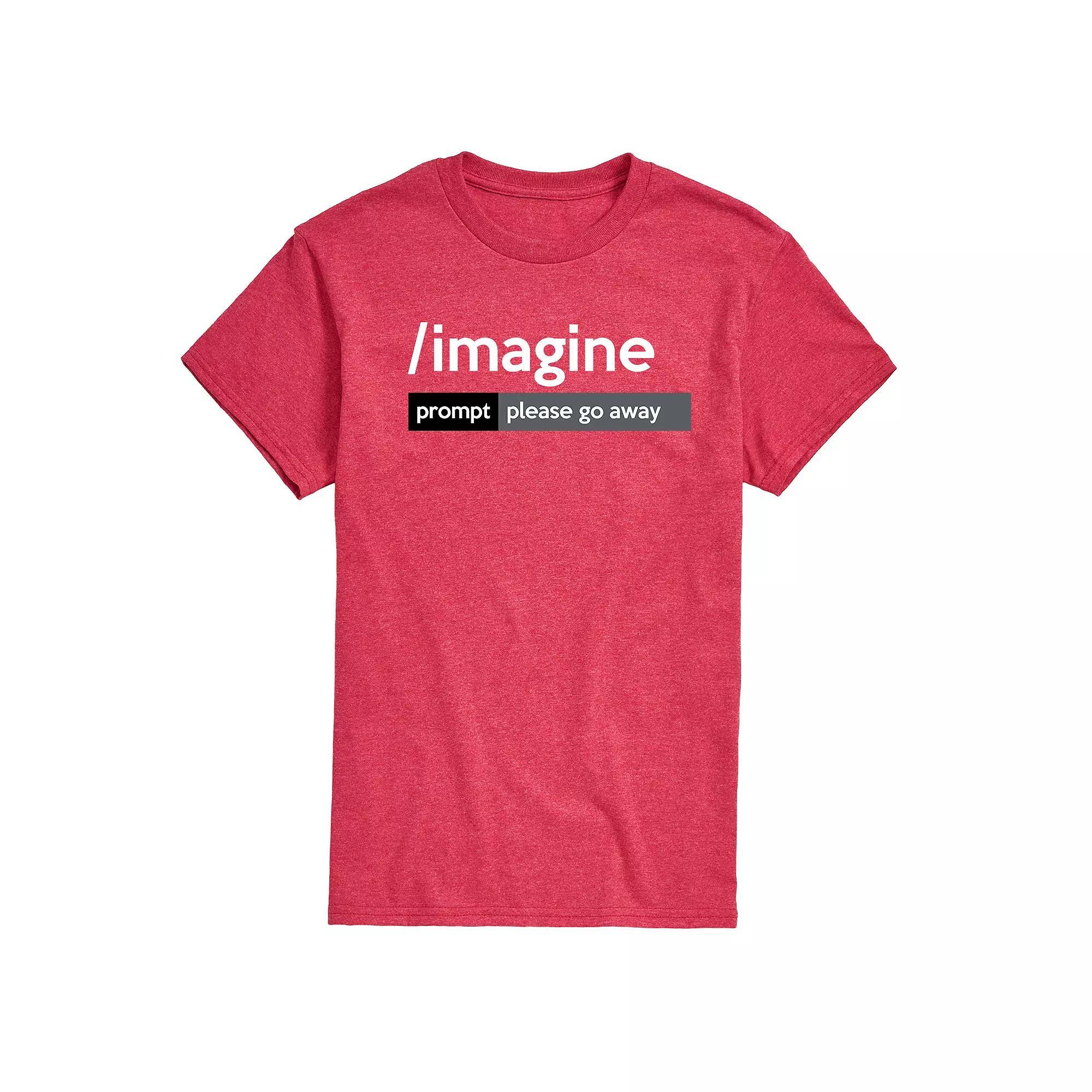 Men's AI Imagine Prompt Please Go Away Graphic Tee, Size: XXL, Red Product Image