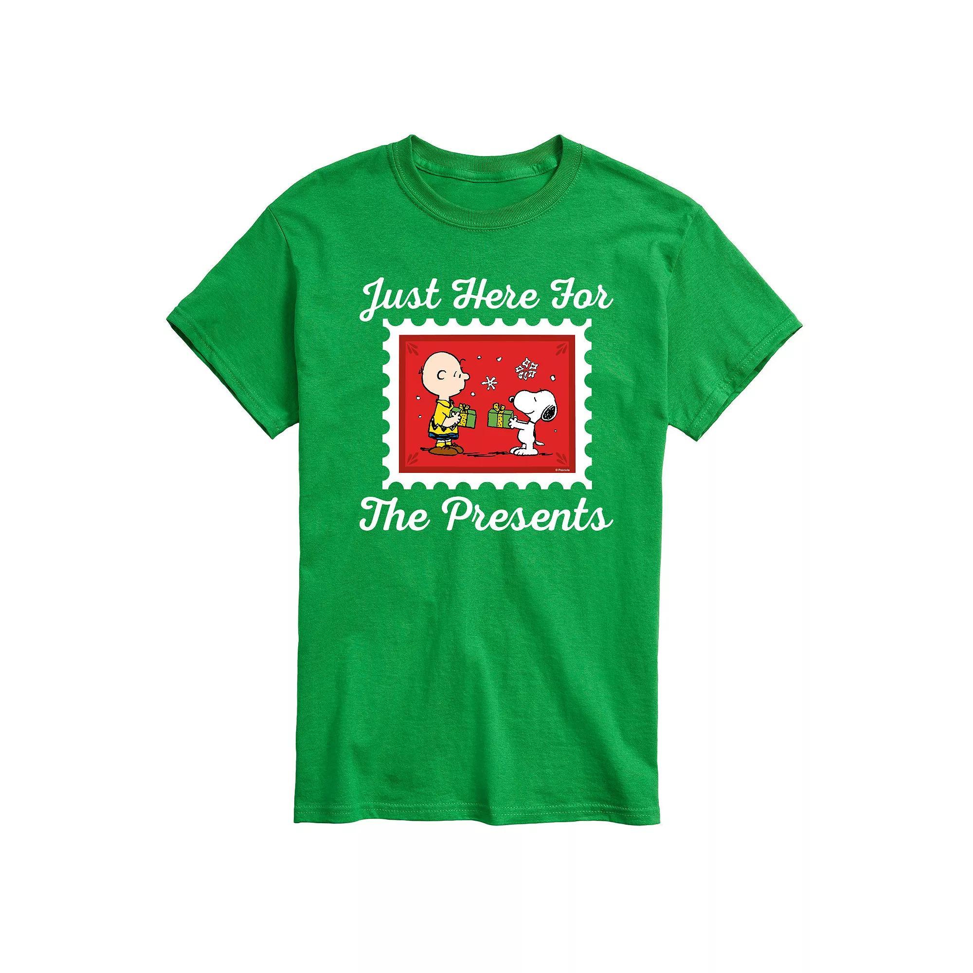 Men's Peanuts Just Here For The Presents Graphic Tee,  Product Image