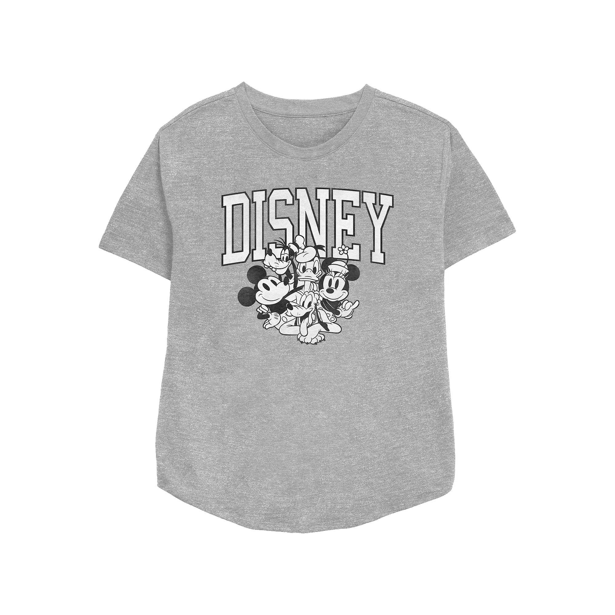 Disney's Mickey Mouse Women's Group Relaxed Fit Graphic Tee, Girl's, Size: XXL, Athletic Grey Product Image