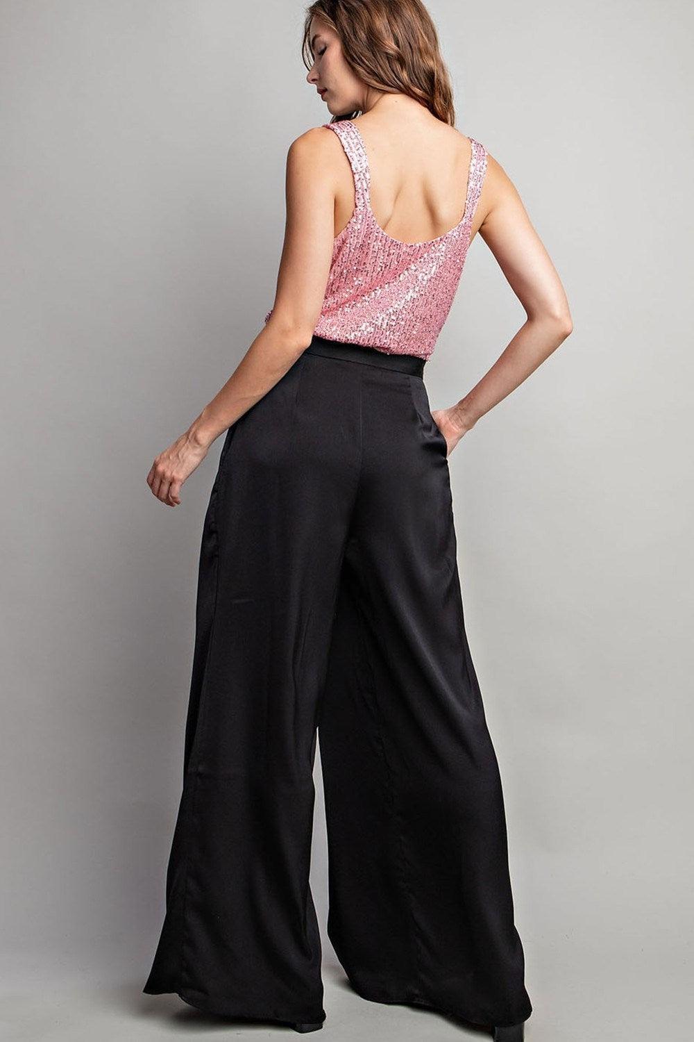 Satin Pleated Pants Product Image