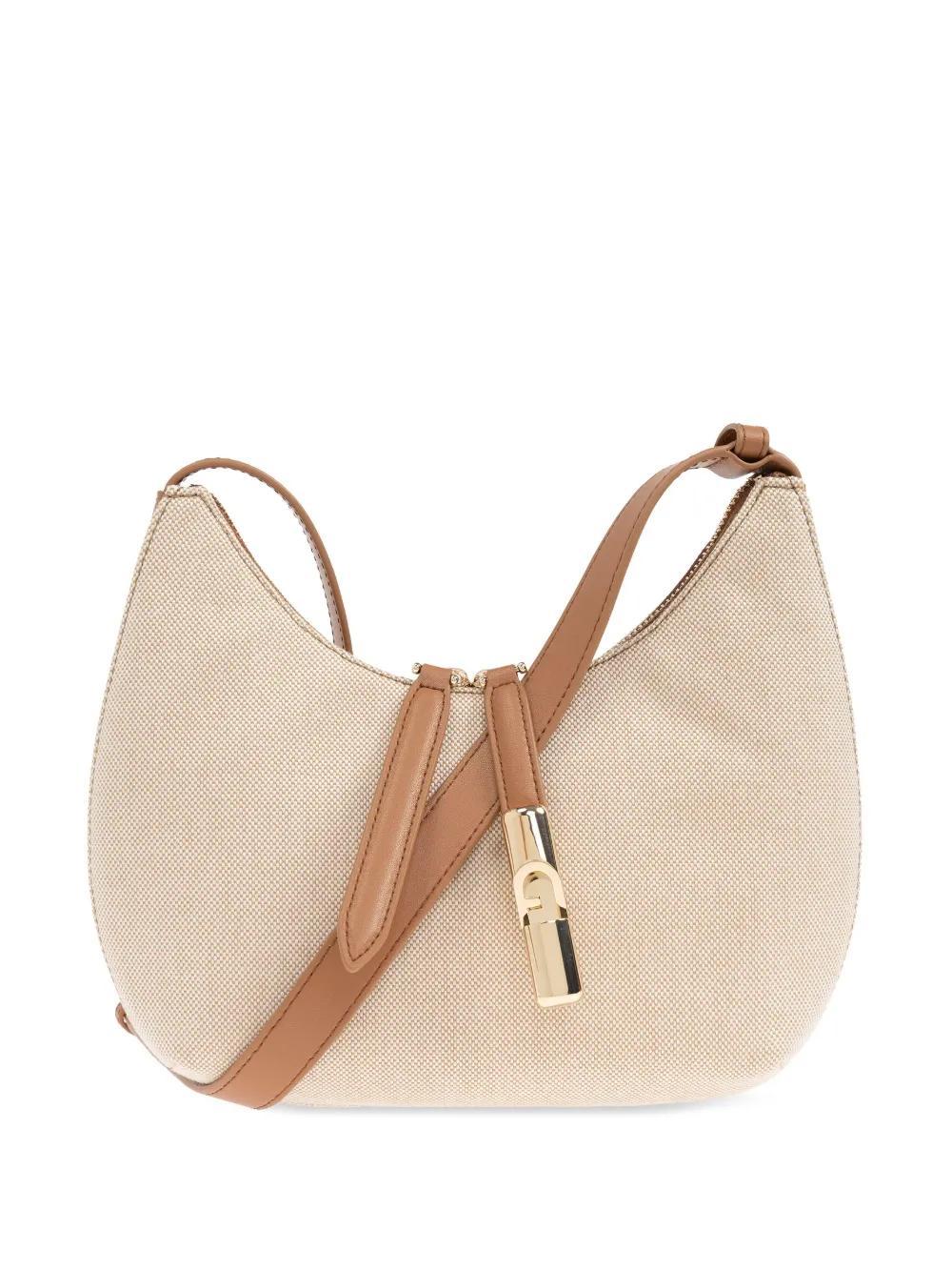 FURLA Cotton Shoulder Bag In Neutrals Product Image