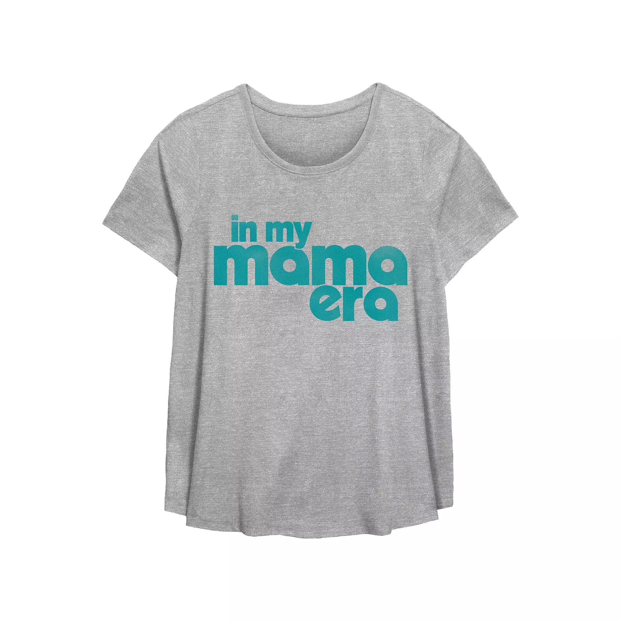 Plus Size In My Mama Era Scoop Hem Flow Graphic Tee, Women's, Size: 1XL, Grey Gray Product Image