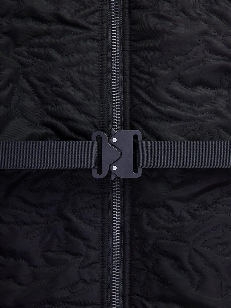 WOMEN'S CAMO QUILTED BELTED MA-1 BOMBER JACKET - BLACK / S Product Image