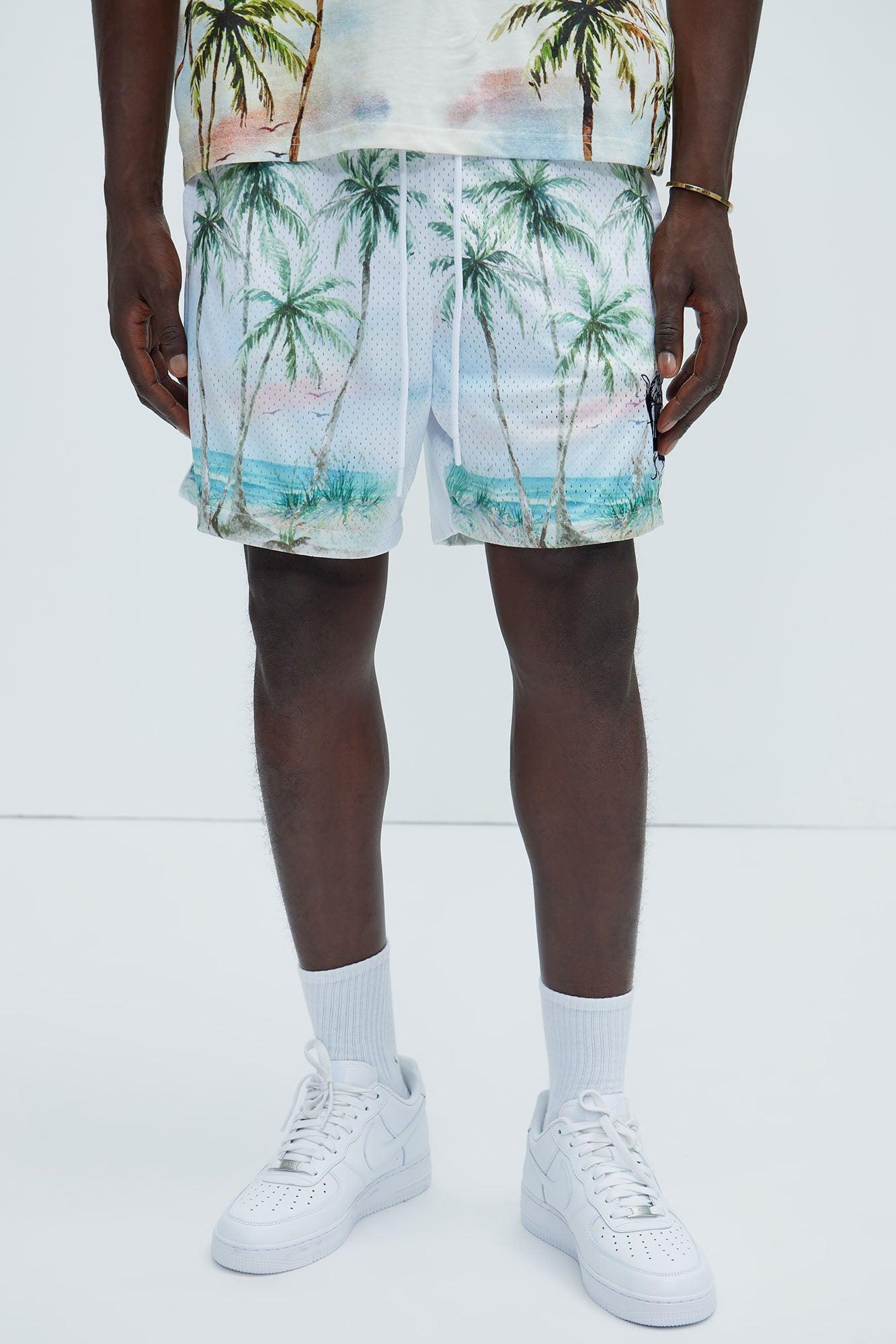 Lost Angeles Paradise Mesh Shorts - Off White Product Image
