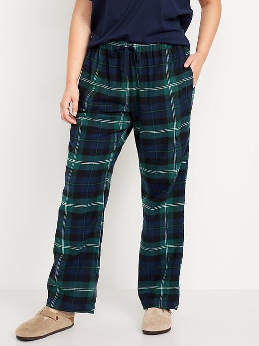 Mid-Rise Flannel Pajama Pants for Women Product Image