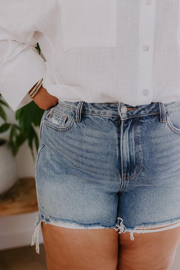 JUDY BLUE Maeve High Waist Distressed Shorts Curves Product Image