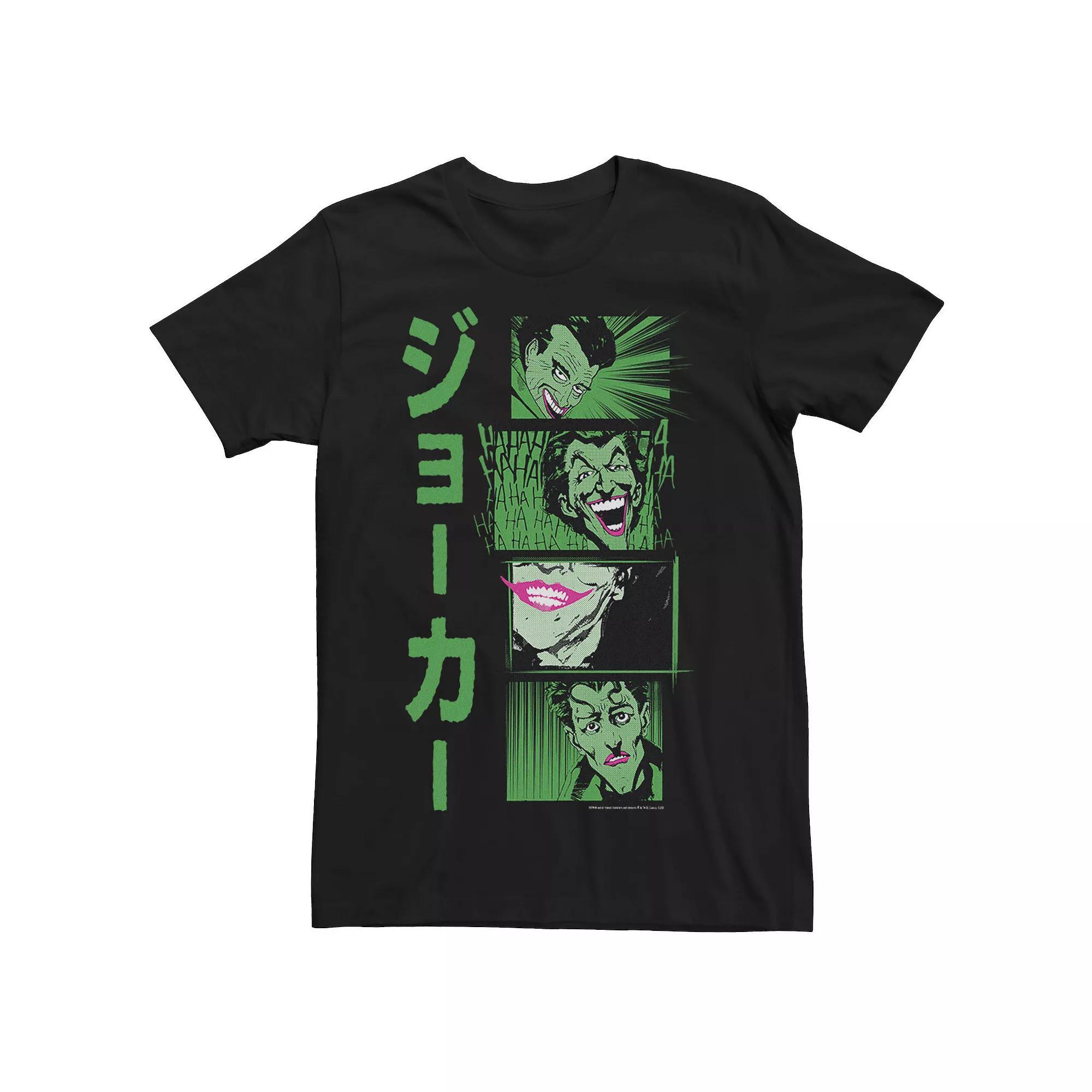 Men's DC Comics Batman Joker Kanji Comic Stack Tee, Size: Small, Black Product Image