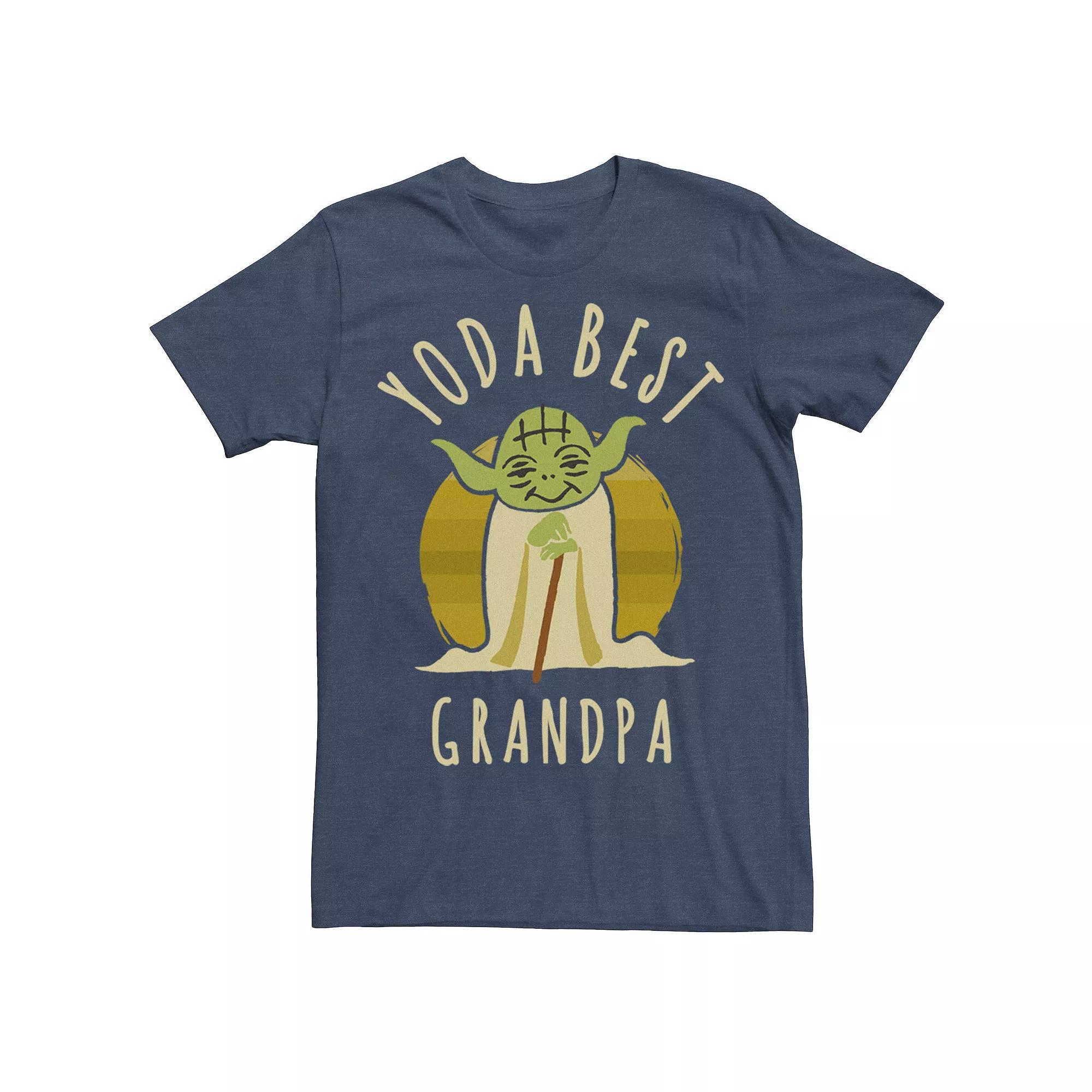 Men's Star Wars "Yoda Best Grandpa" Cartoon Yoda Tee,  Product Image