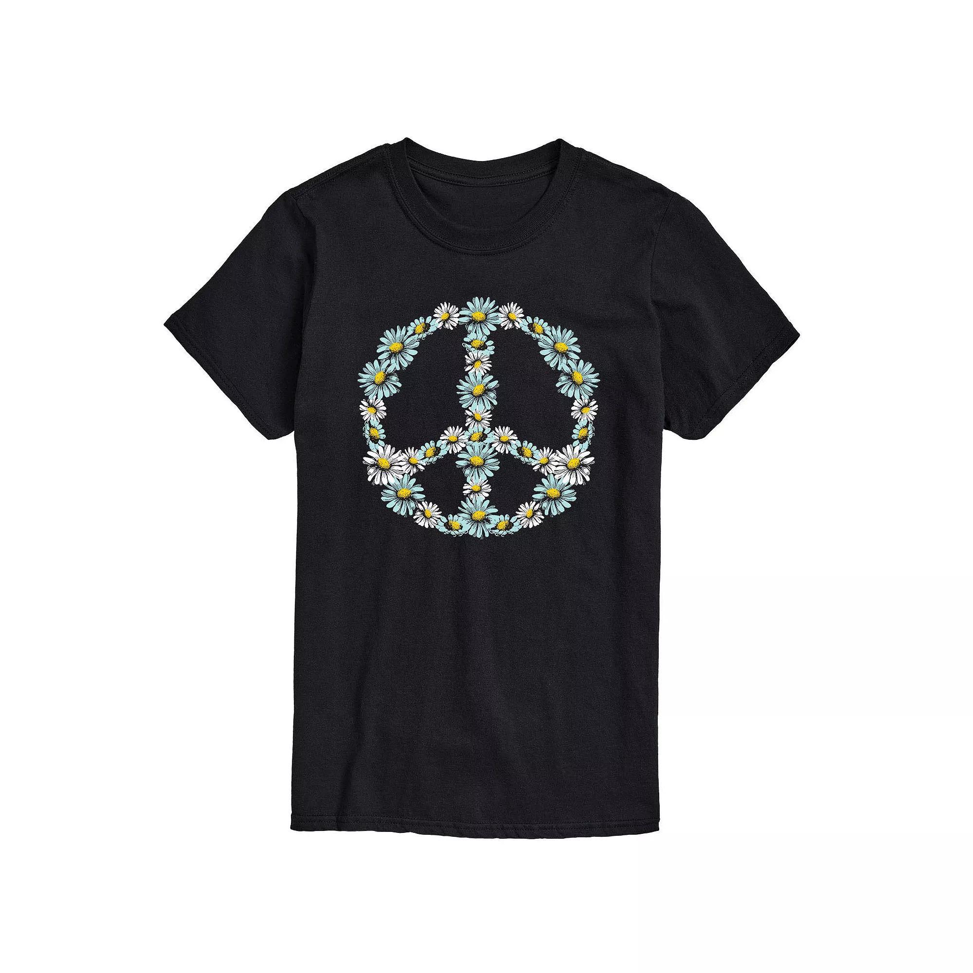 Big & Tall Floral Peace Sign Tee, Men's,  Product Image
