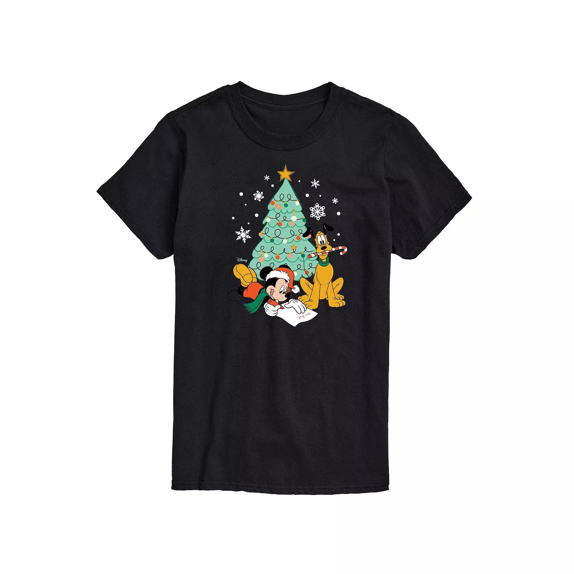 Disney's Mickey Mouse & Pluto Men's Christmas Tree Graphic Tee,  Product Image