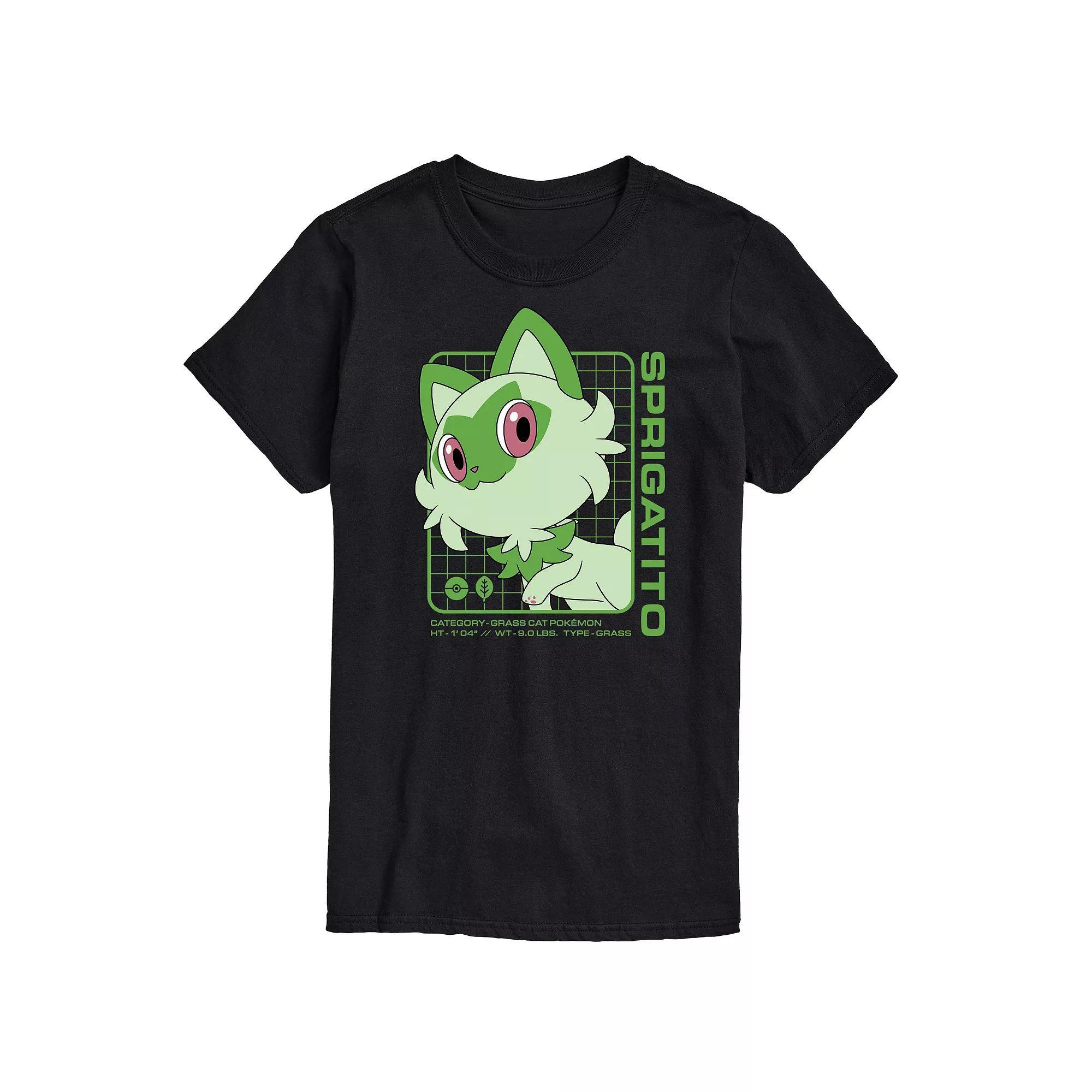 Men's Pokemon Sprigatito Stats Graphic Tee,  Product Image
