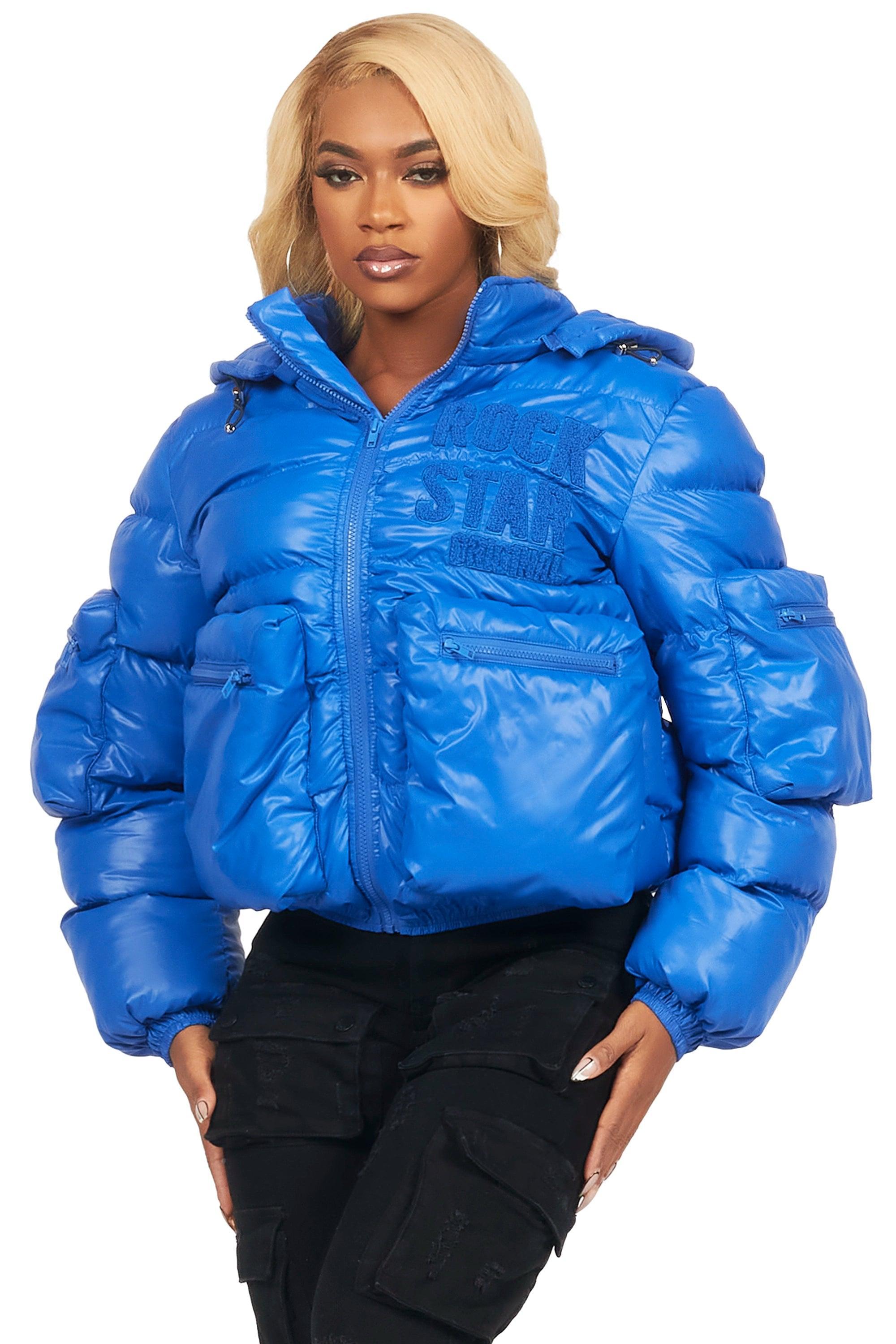 Keisha Royal Blue Cargo Puffer Jacket Female Product Image