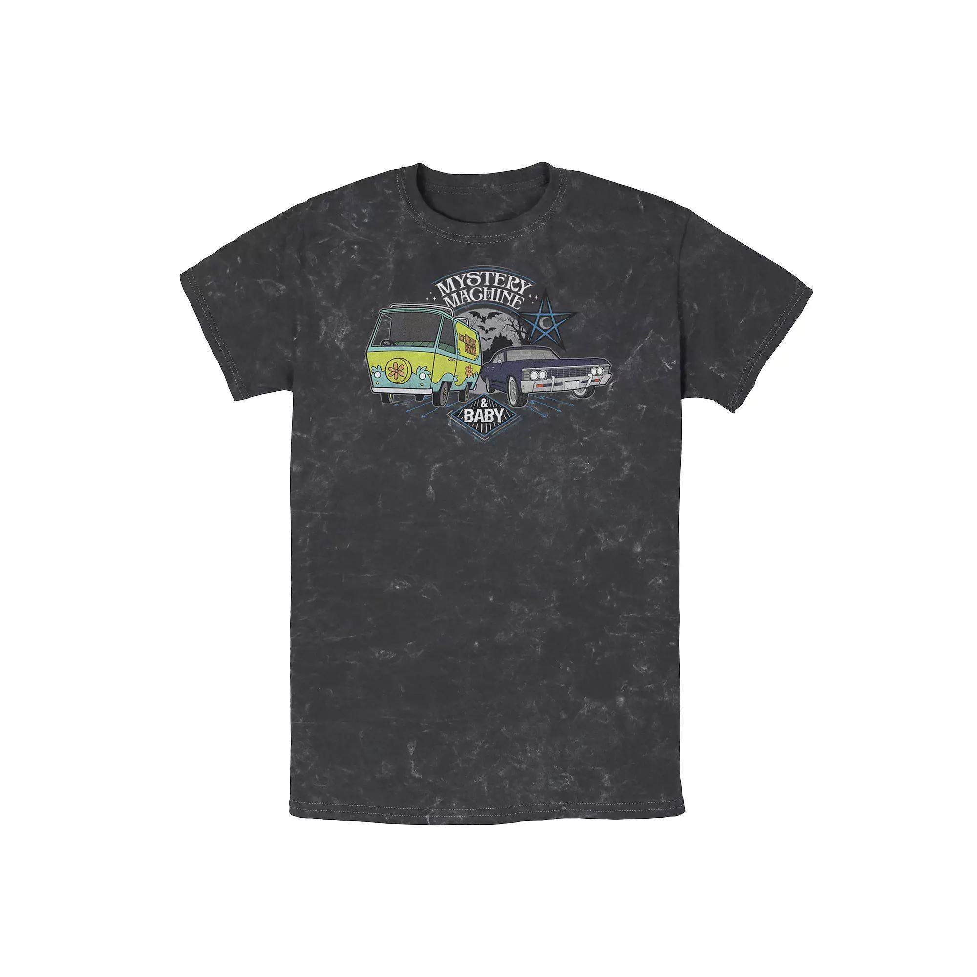 Men's Scooby-Doo Scoobynatural Mystery Machine & Baby Tee, Size: Large, Black Product Image