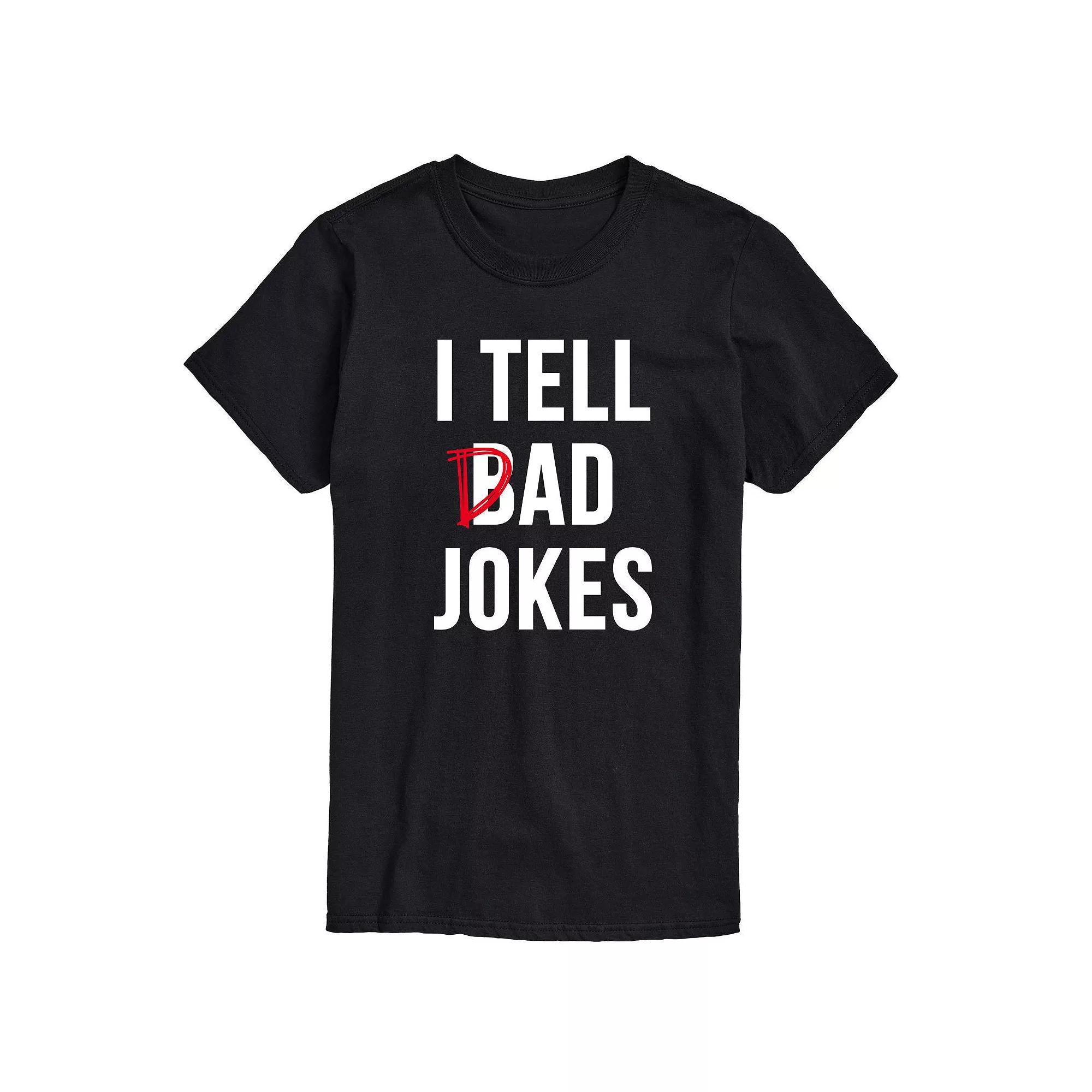 Men's I Tell Dad Jokes Graphic Tee, Size: XS, Black Product Image