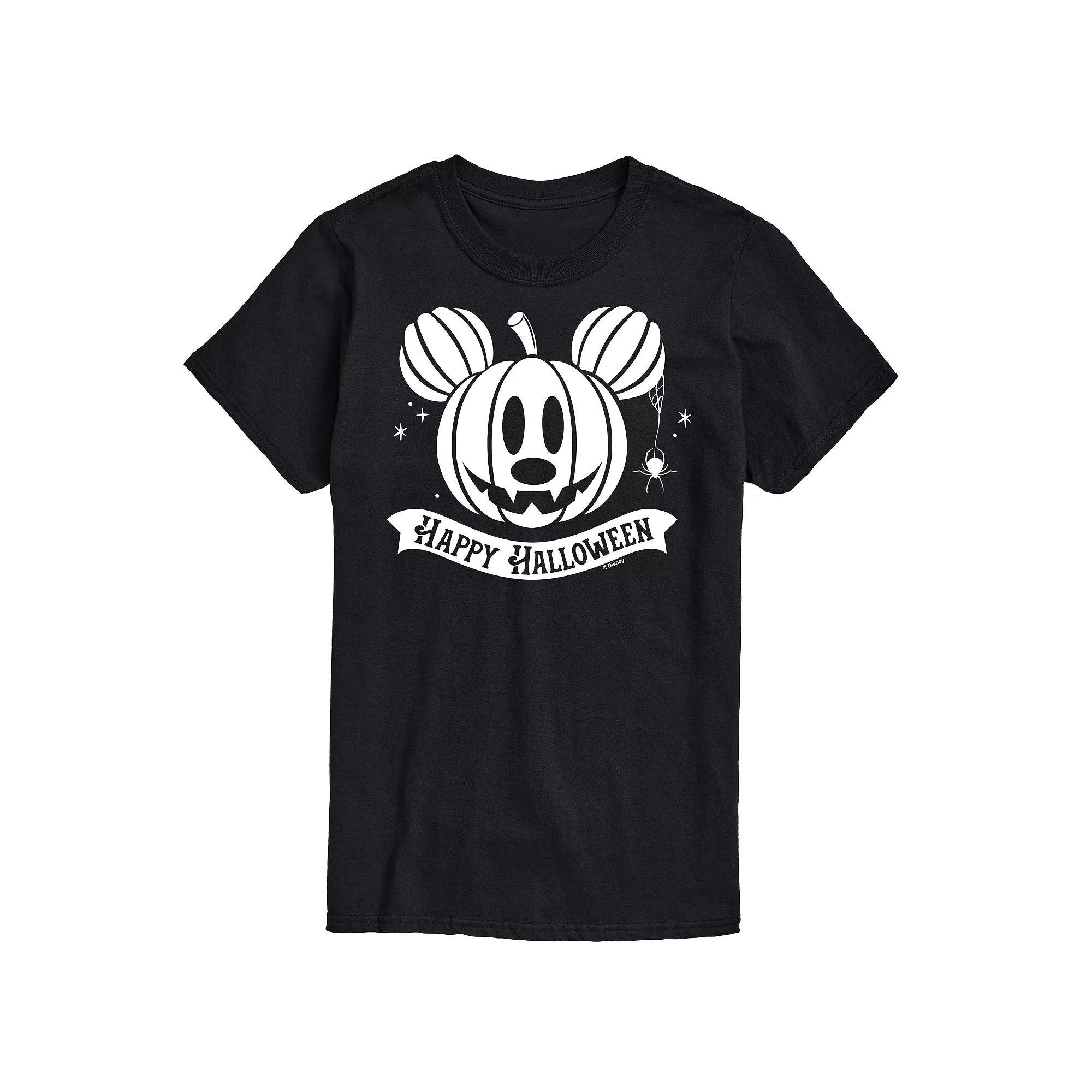 Disney's Mickey Mouse Men's Happy Halloween Pumpkin Graphic Tee,  Product Image
