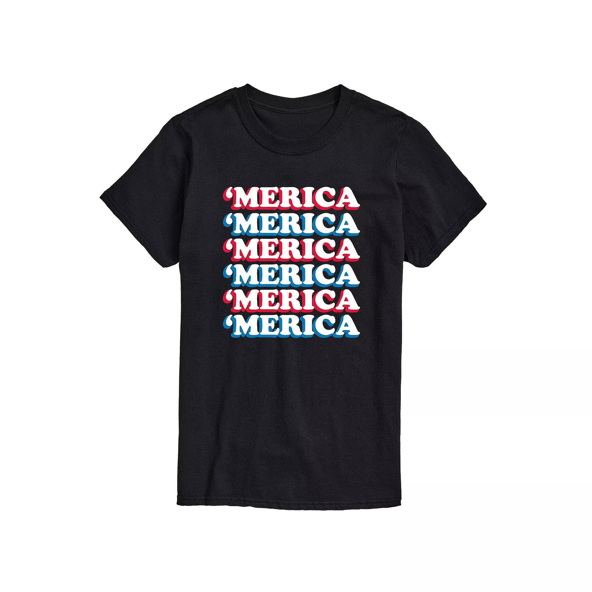 Big & Tall Merica Stacked Tee, Men's,  Product Image