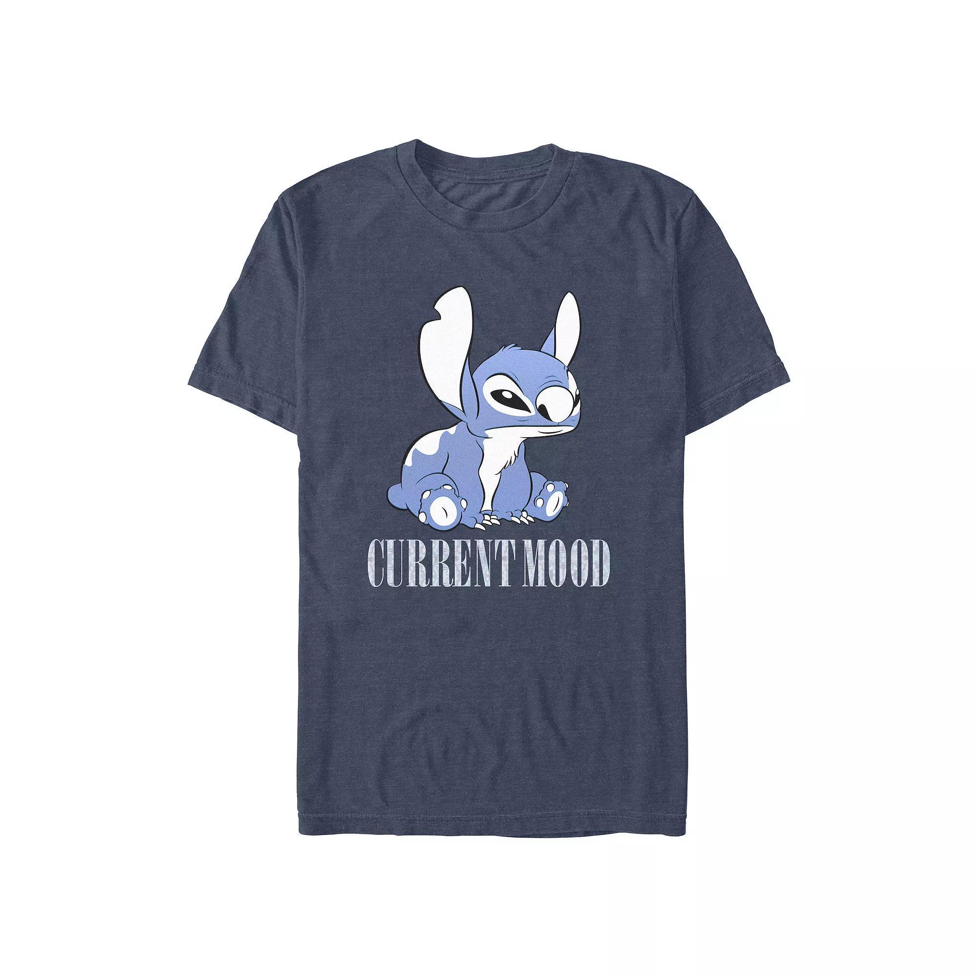 Disney's Lilo & Stitch Current Mood Men's Graphic Tee, Size: XL, Navy Grey Product Image