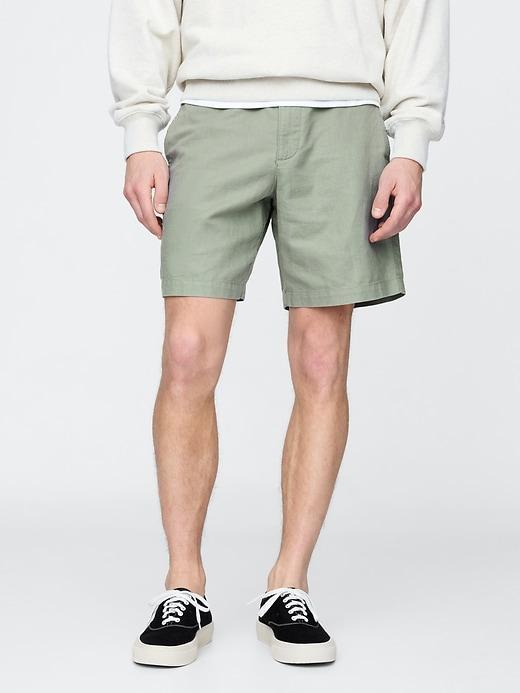 8" Linen-Cotton Shorts Product Image