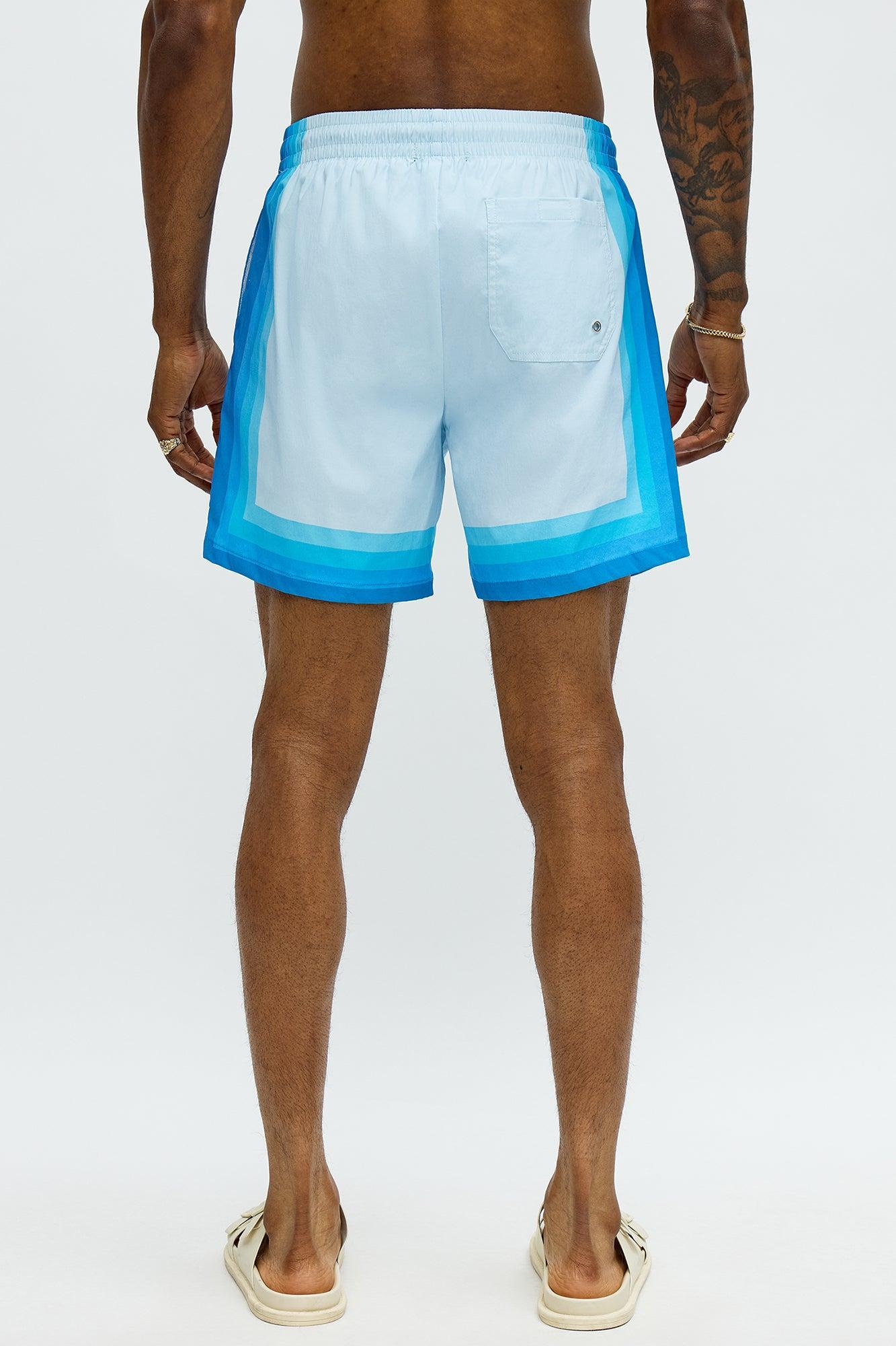 Splash Borders Swim Mid Trunk - Blue/combo Product Image