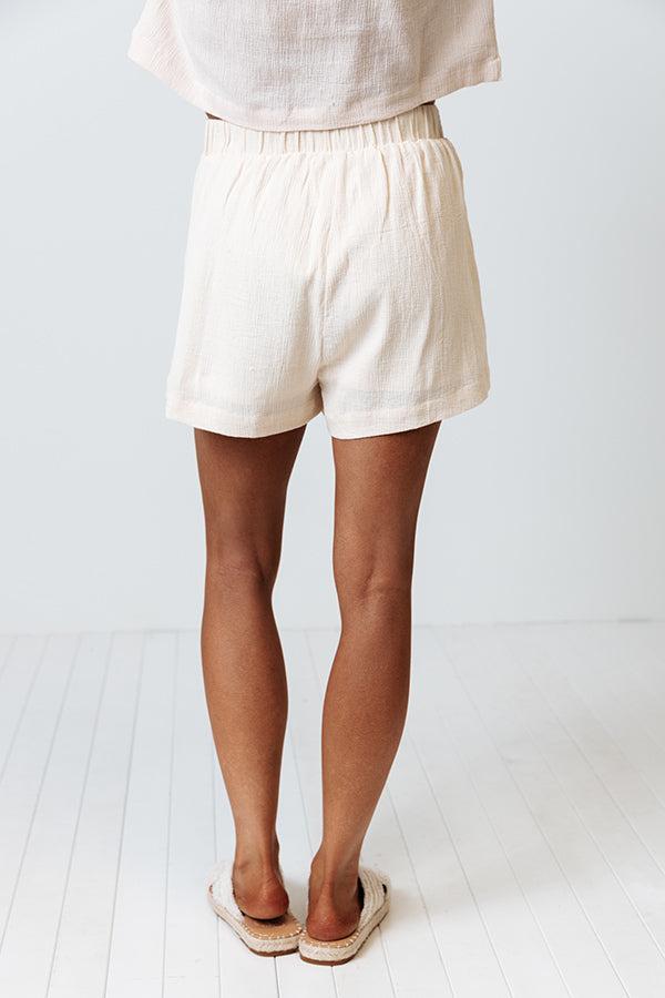 Oh, Tell Me More Shorts In Cream Product Image