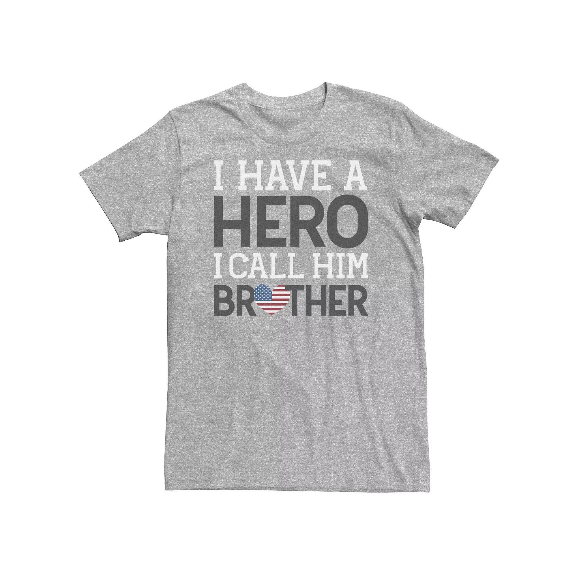 Big & Tall I Have A Hero I Call Him Brother Word Stack Tee, Men's,  Product Image