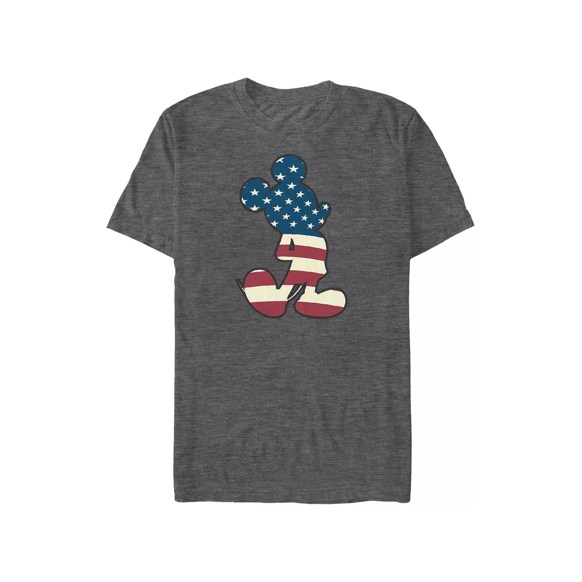 Disney's Mickey Mouse USA Flag Print Silhouette Big & Tall Graphic Tee, Men's,  Product Image